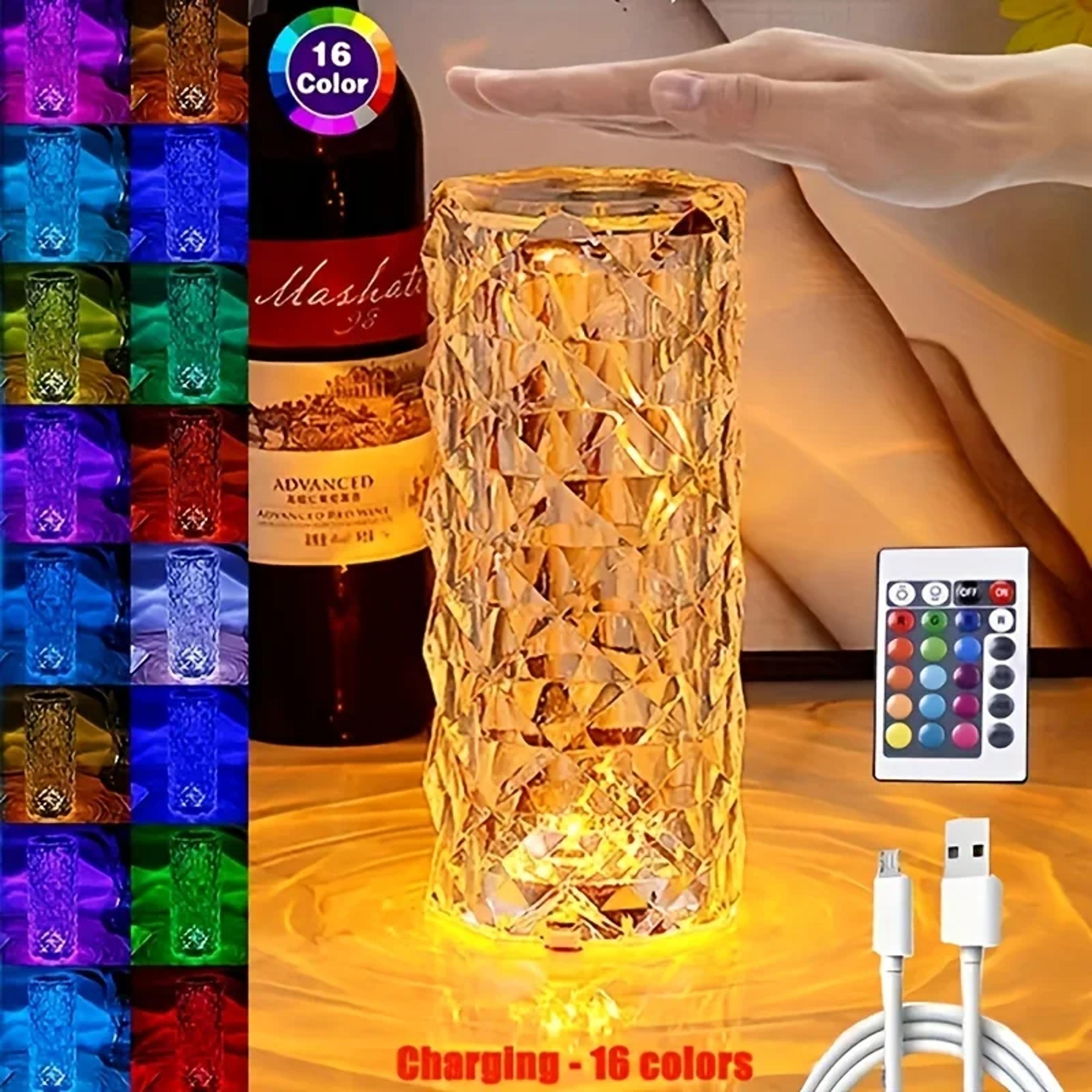 RGB Crystal Lamp Changing USB Romantic LED Rose Table Lamp For Bedroom Party Decor Light 2