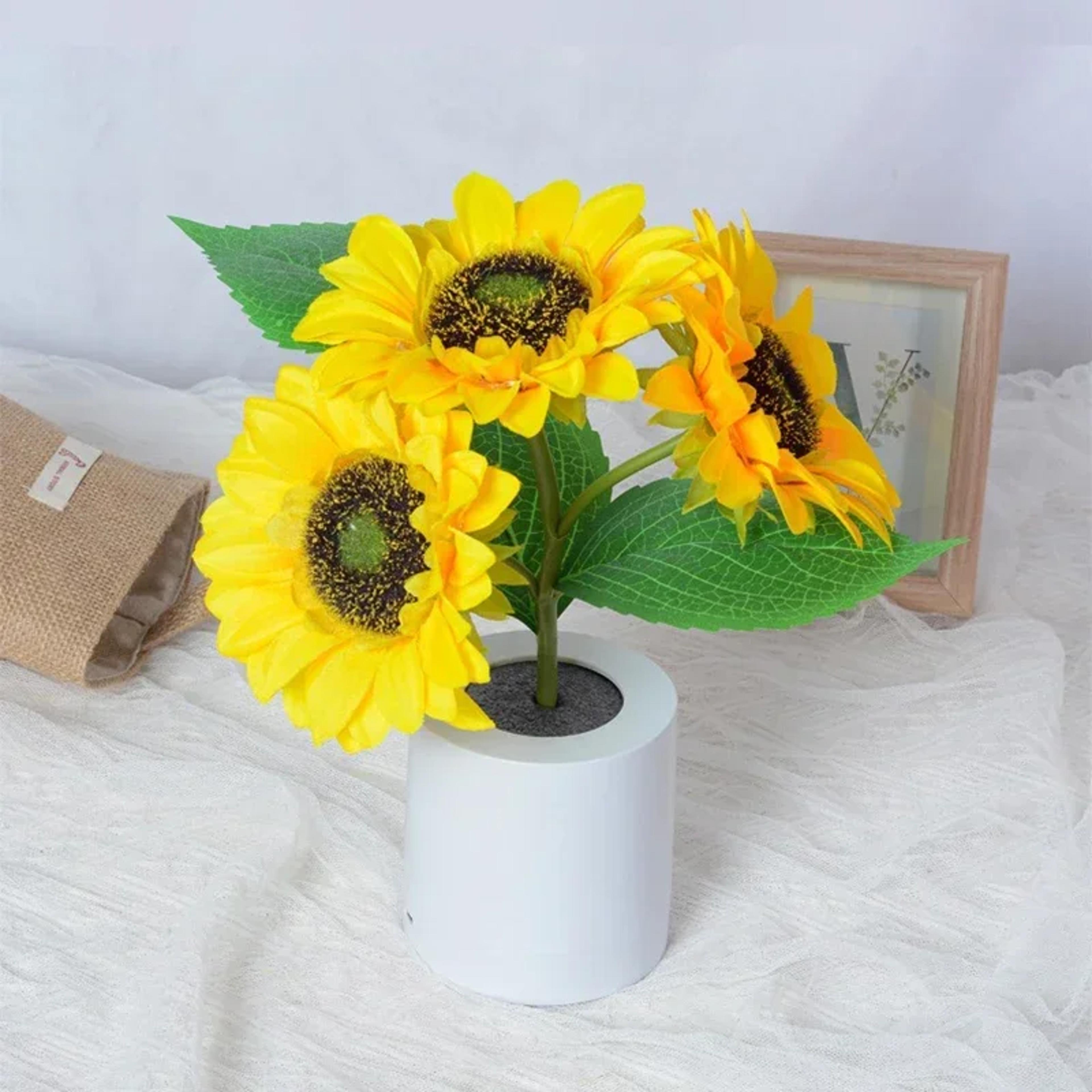 Sunflower LED Night Light Rechargeable Table Lamp For Bedroom Interior Lighting Bedside Decoration  1