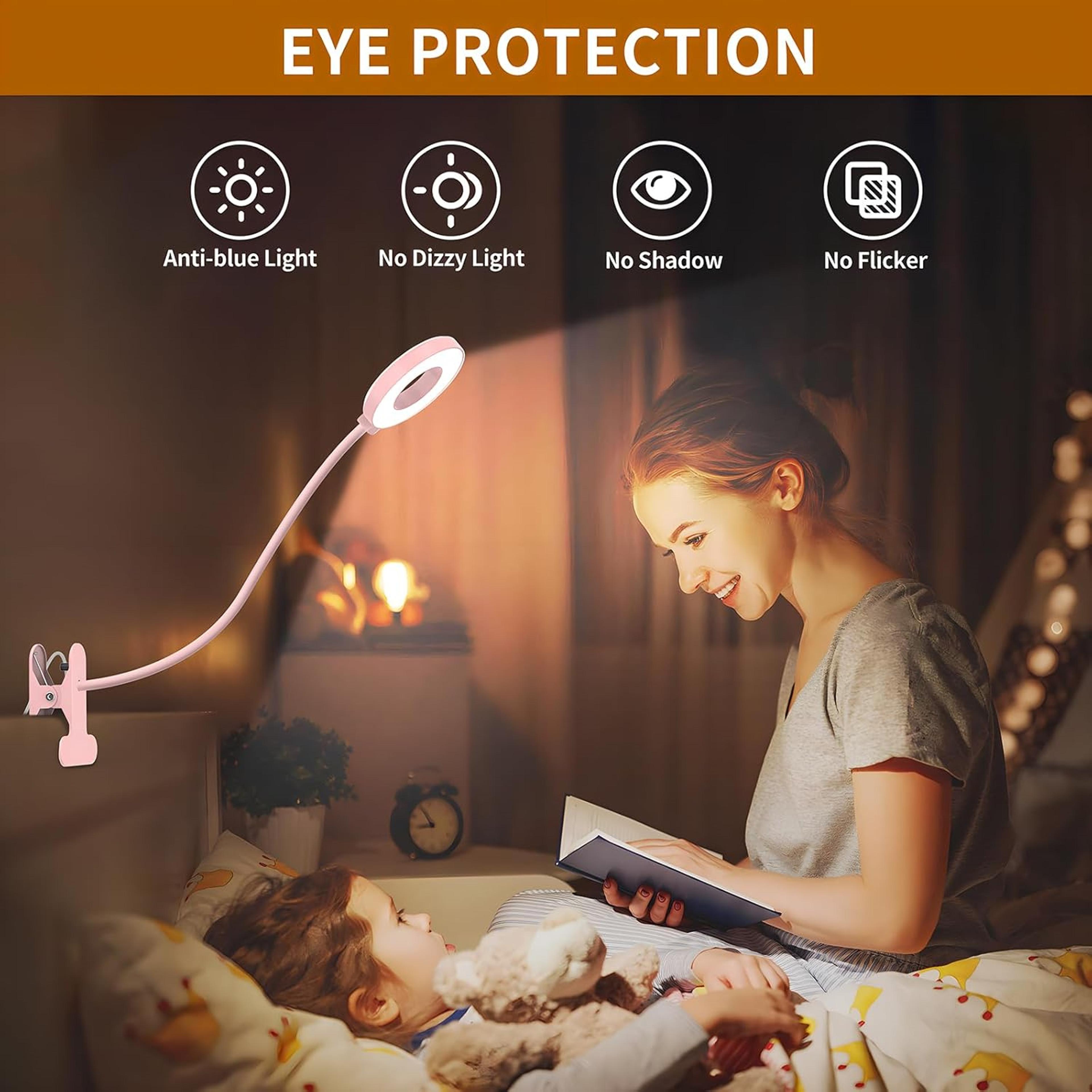 Portable LED Desk Lamp With USB Reading Light White Pink Black Flexible Easy Clip Night Lamp 3