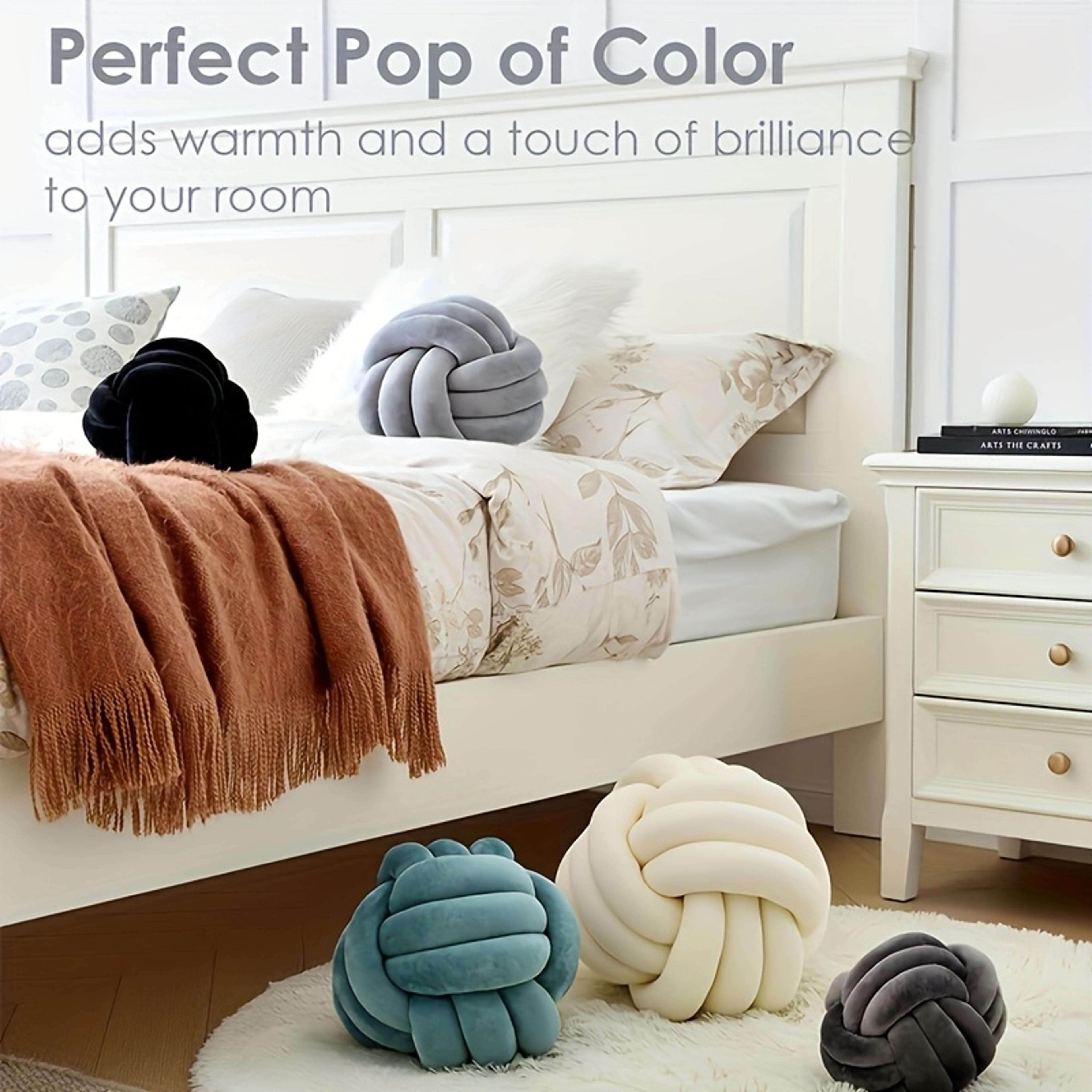 Round Ball Pillows Soft Plush Knot Pillow Balls Decorative Throw Pillows For Home Decoration 2