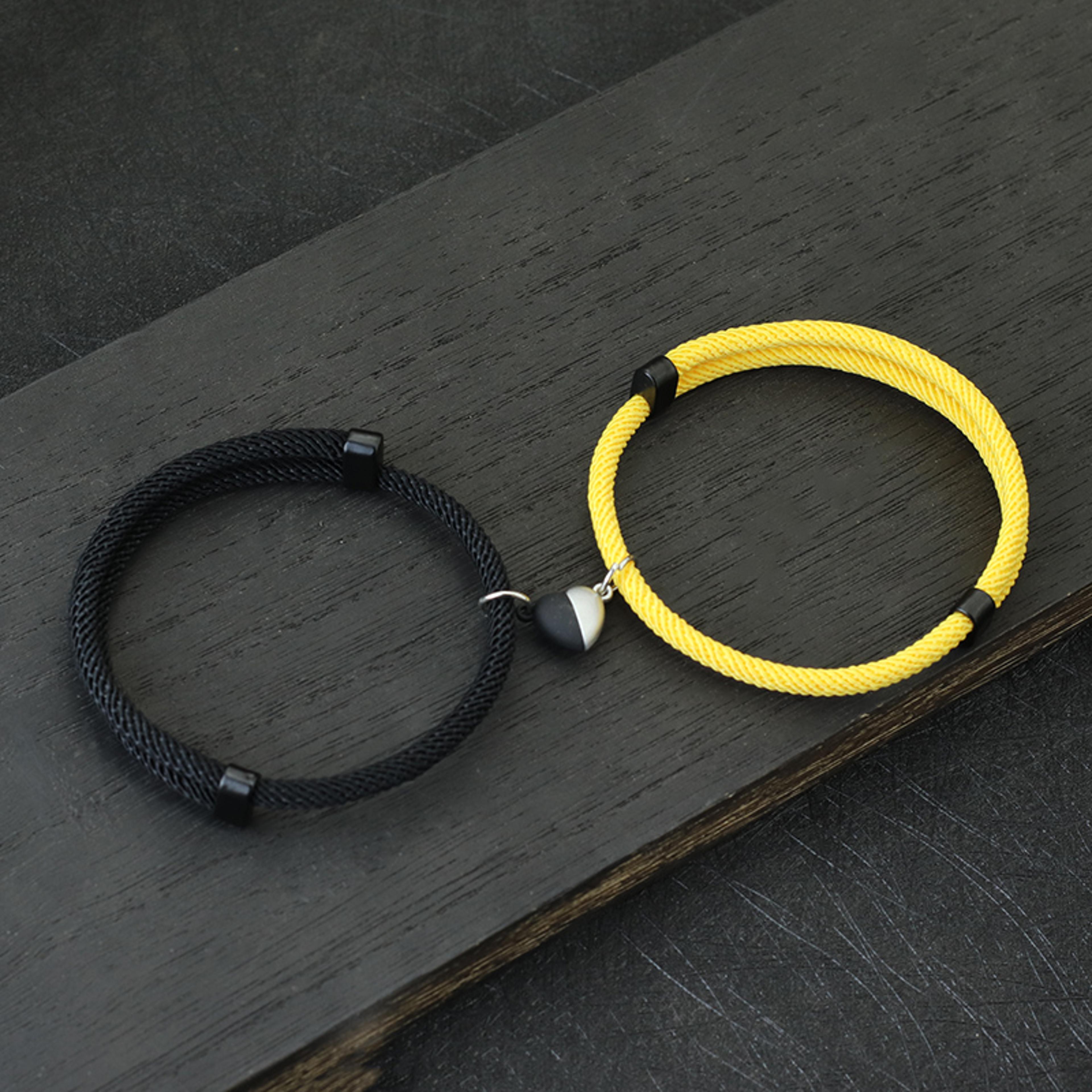 magnetic attraction romantic matching couple bracelet adjustable macrame heart distance paired bracelet