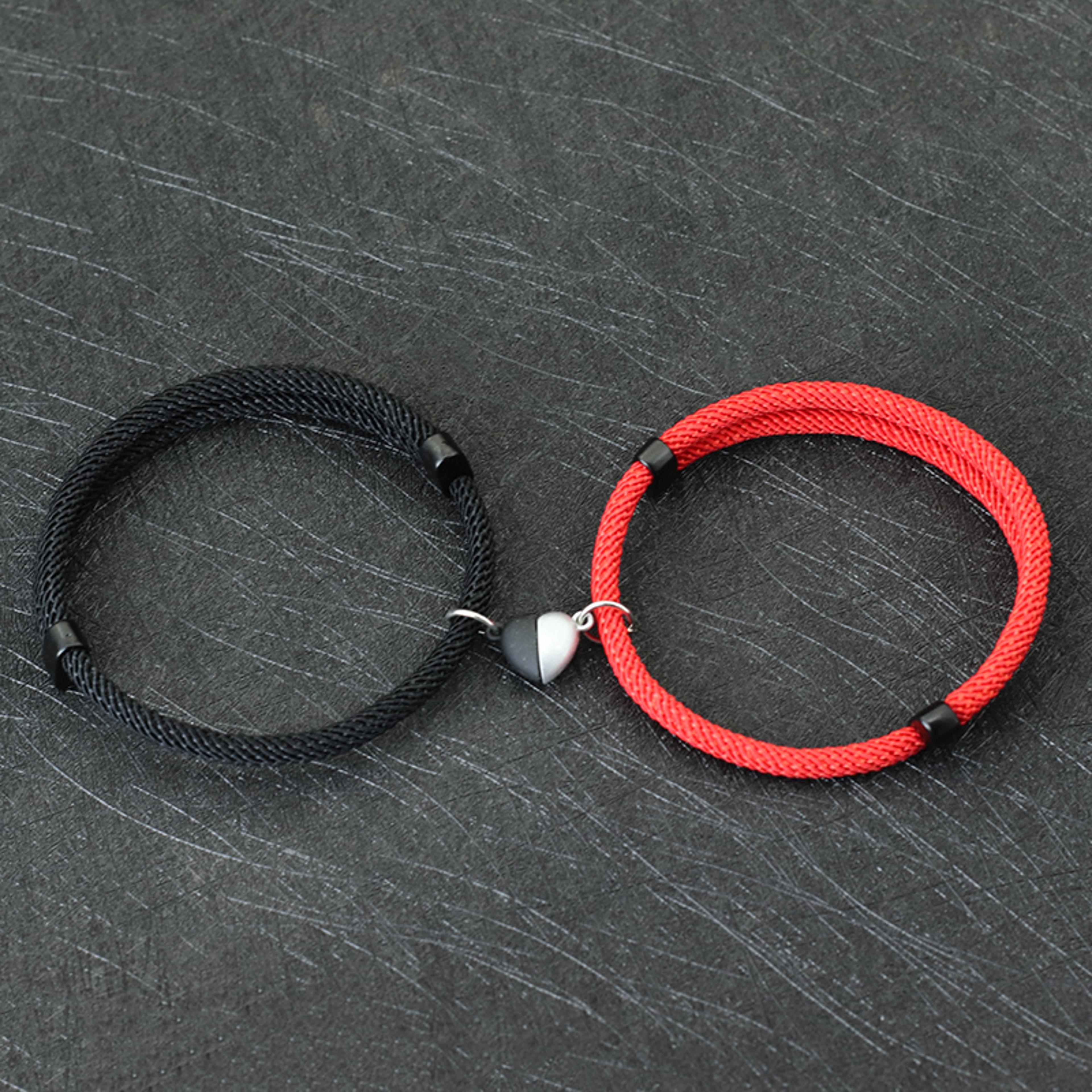 Magnetic Attraction Romantic Matching Couple Bracelet Adjustable Macrame Heart Distance Paired Brac 8