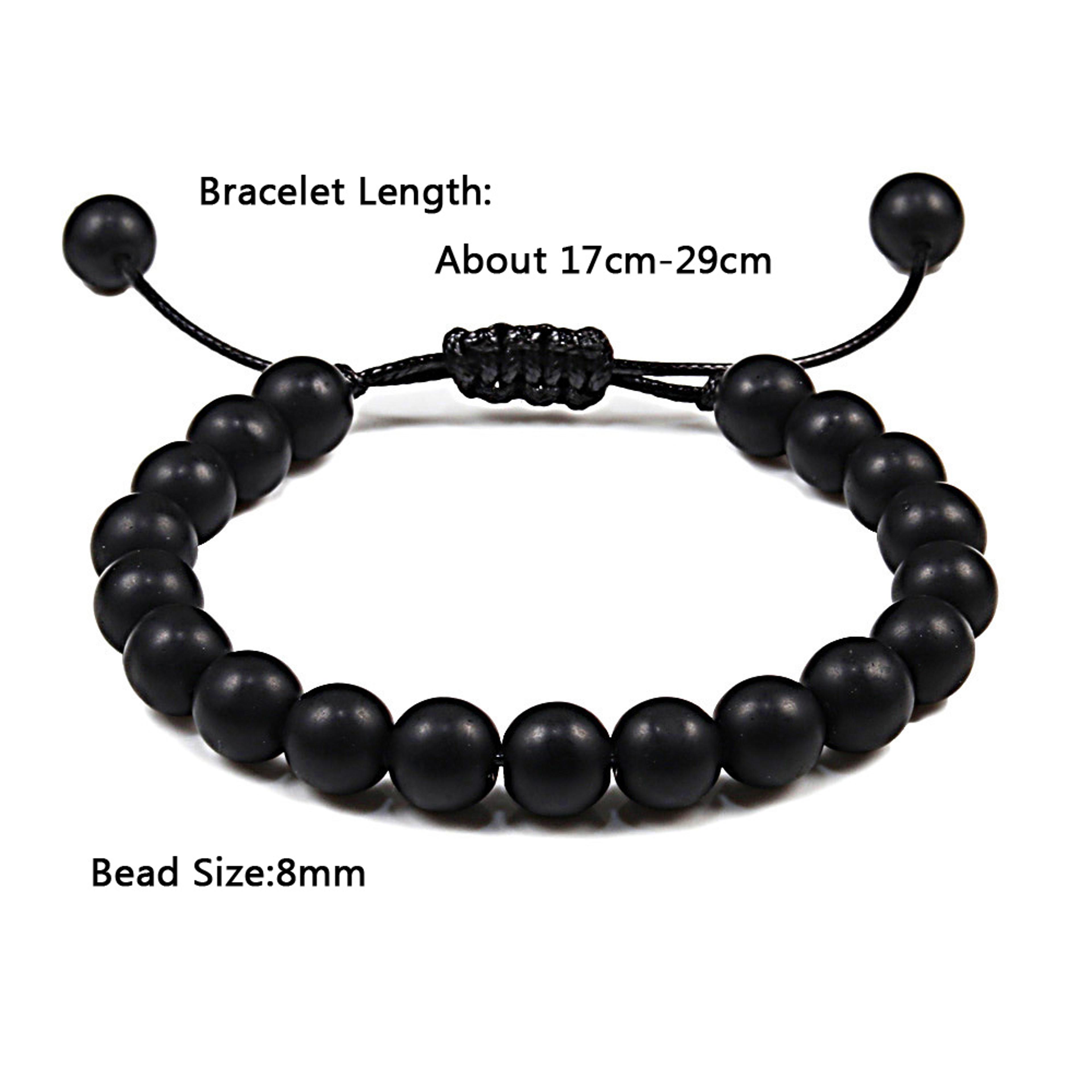 Natural Tiger Eye Beaded Bracelet Personalized Volcanic Stone Howlite Onyx Adjustable Chain For Men 4