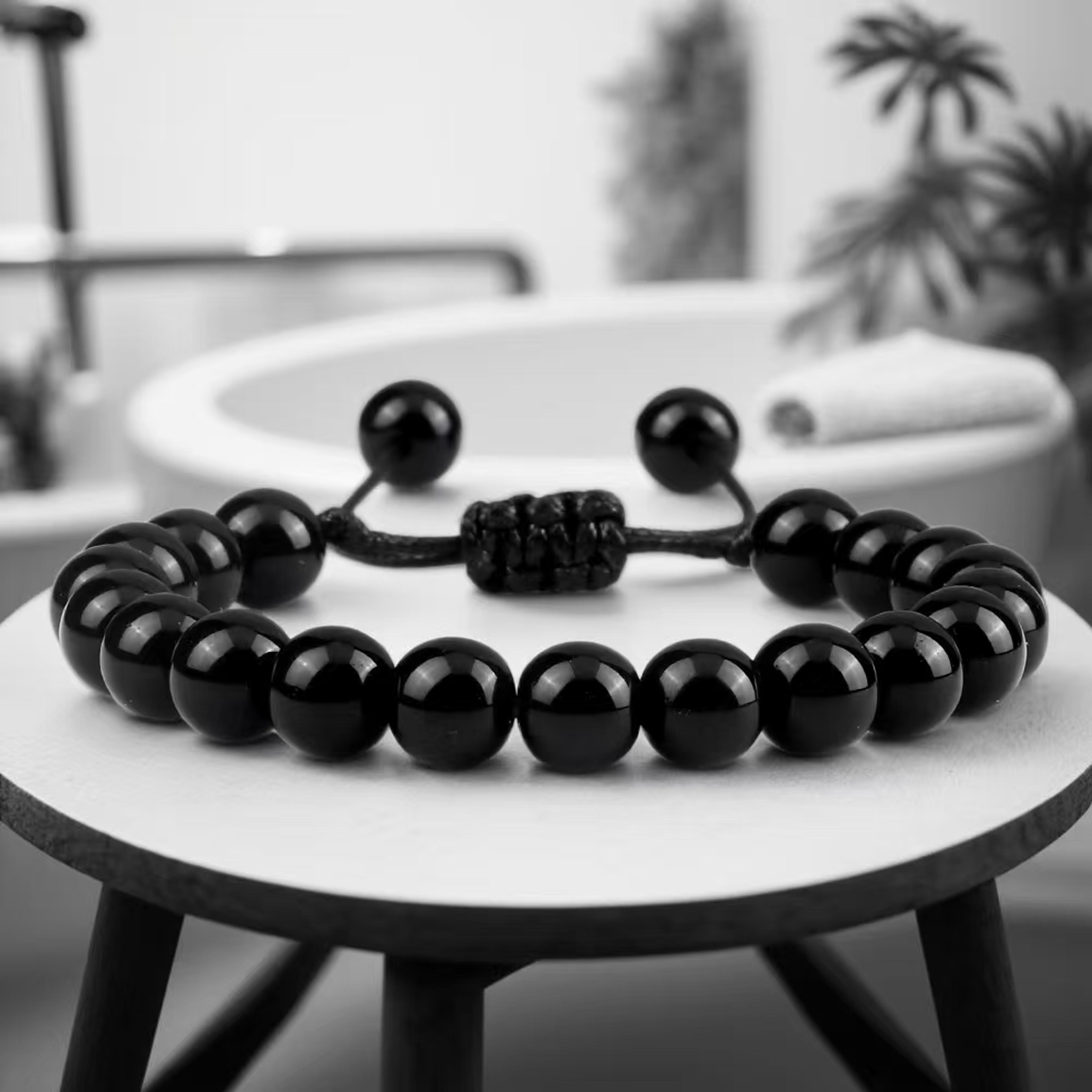 Natural Tiger Eye Beaded Bracelet Personalized Volcanic Stone Howlite Onyx Adjustable Chain For Men 1