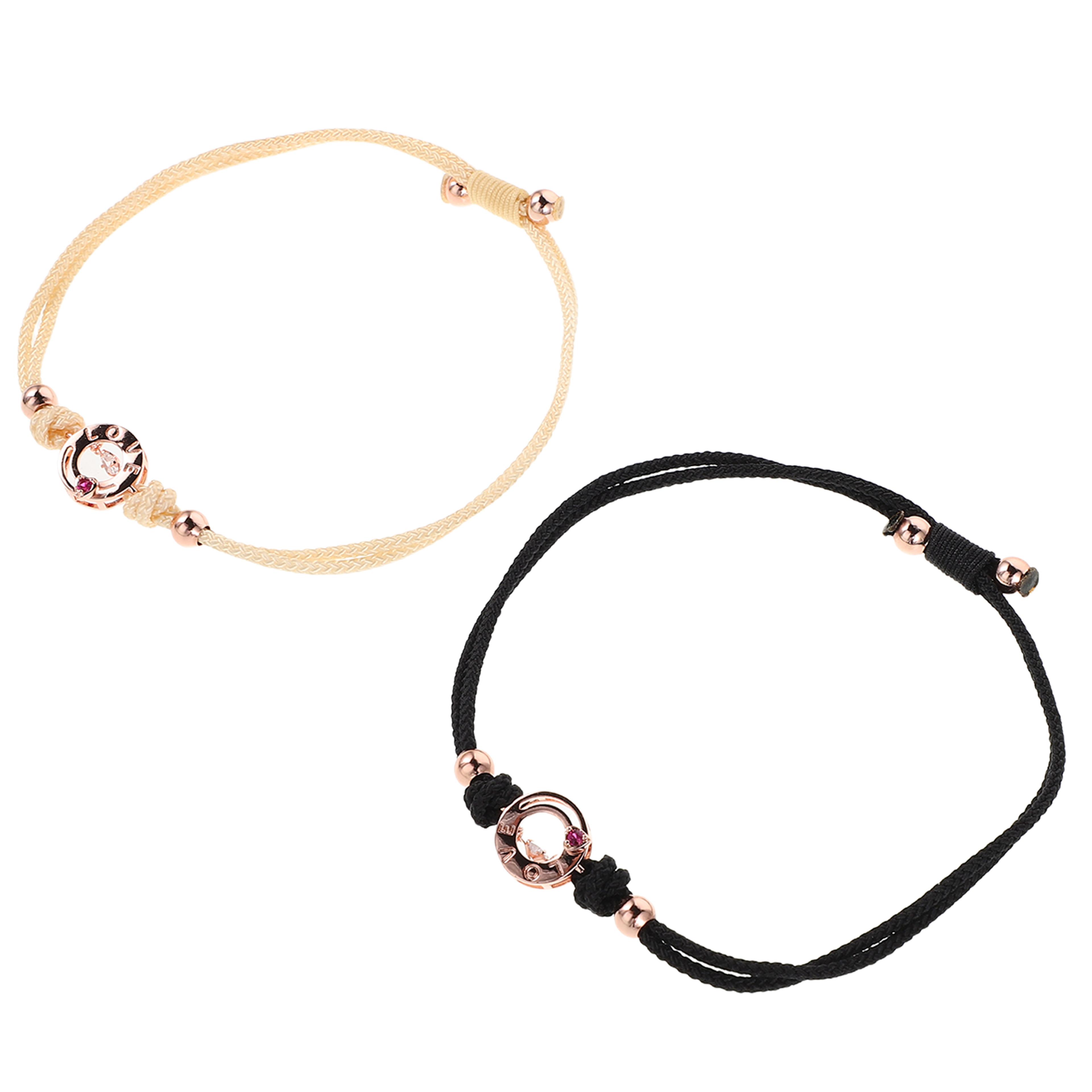 Durable Woven Adjustable Vibration Touch Bracelets For Couples Him Her Long Distance Relationship M 5
