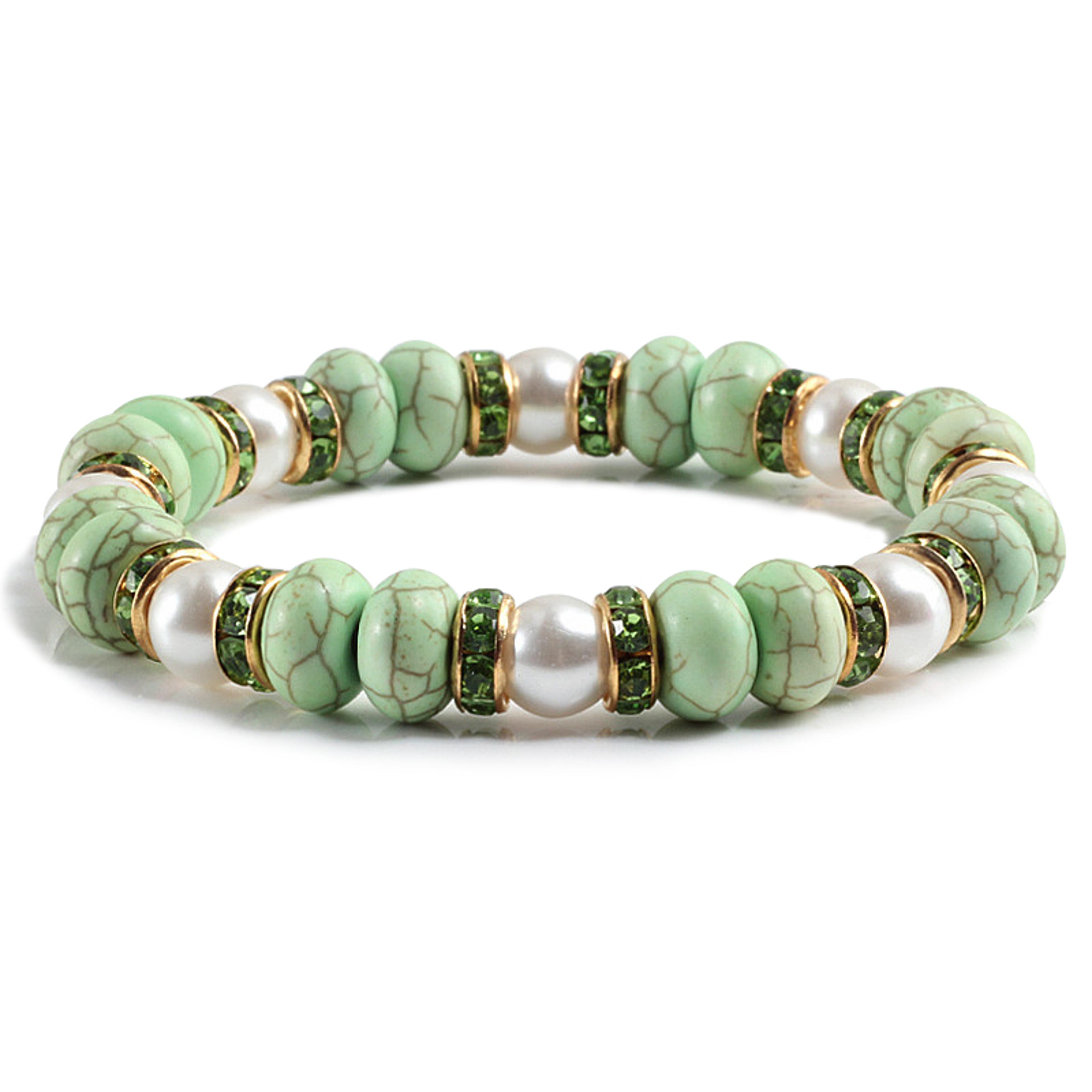 Natural Stone Beaded Circle Elastic Bracelets Bangles Charm Distance Bracelet Fashion Jewelry Men W 6