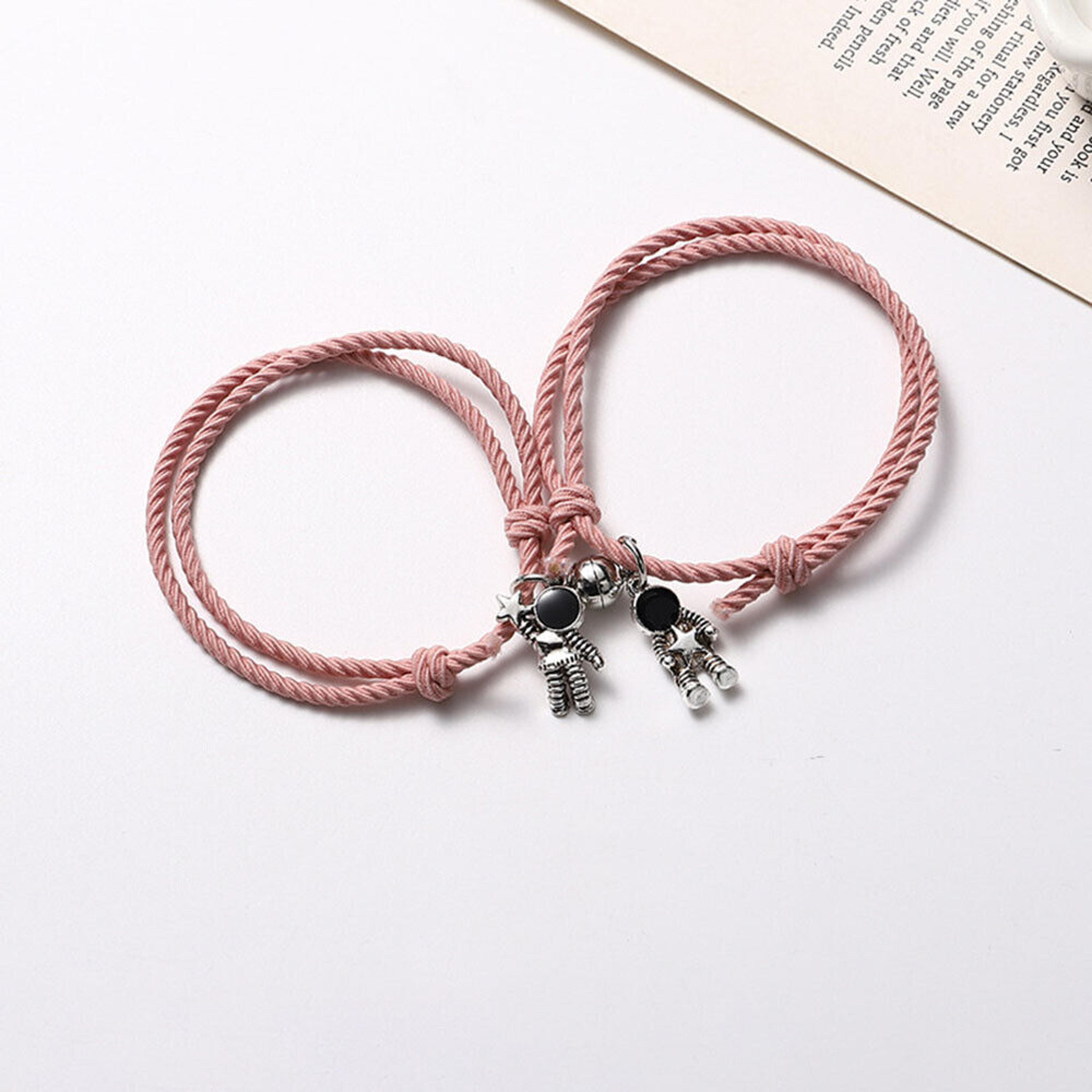 Magnetic Couple Bracelets For Men Women Adjustable Elastic Size Distance Bracelet With Astronaut Ch 5