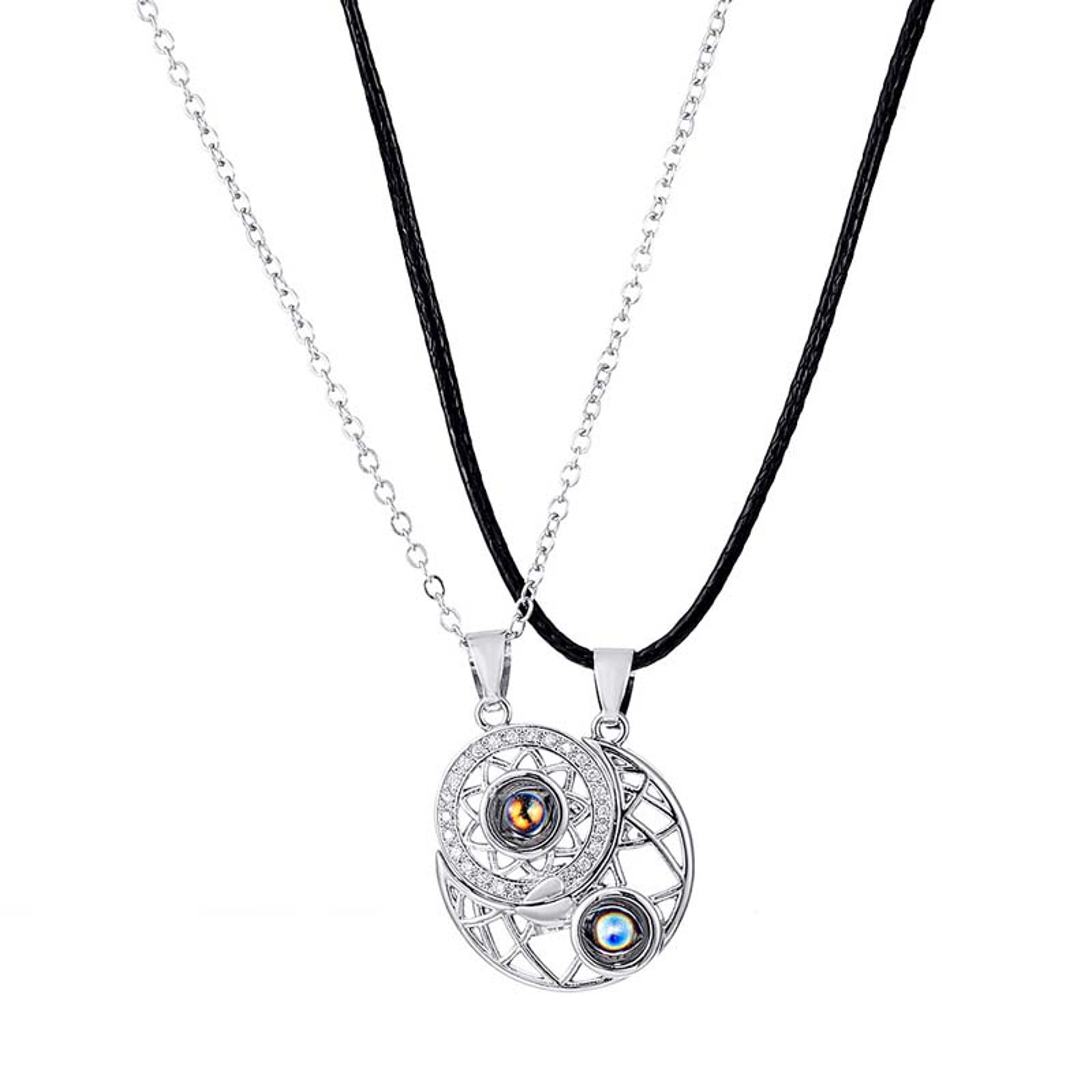 Magnetic Couple Necklace I Love You Heart Shape Projection Necklace Jewelry For Men And Women 5