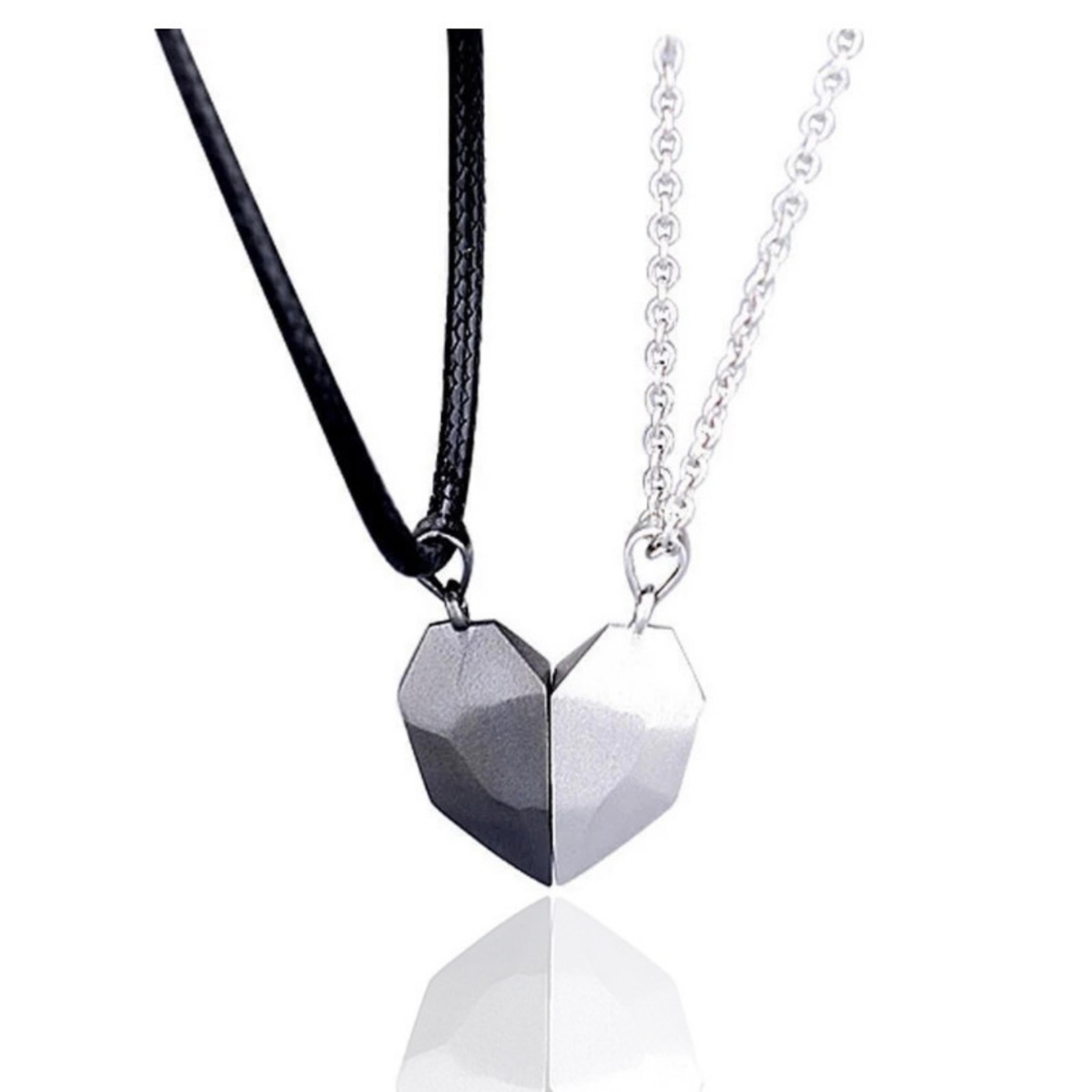 Magnetic Heart Couple Necklace For Women Lovers Sweater Chain Valentines Day Wedding Party Gift Jew 9