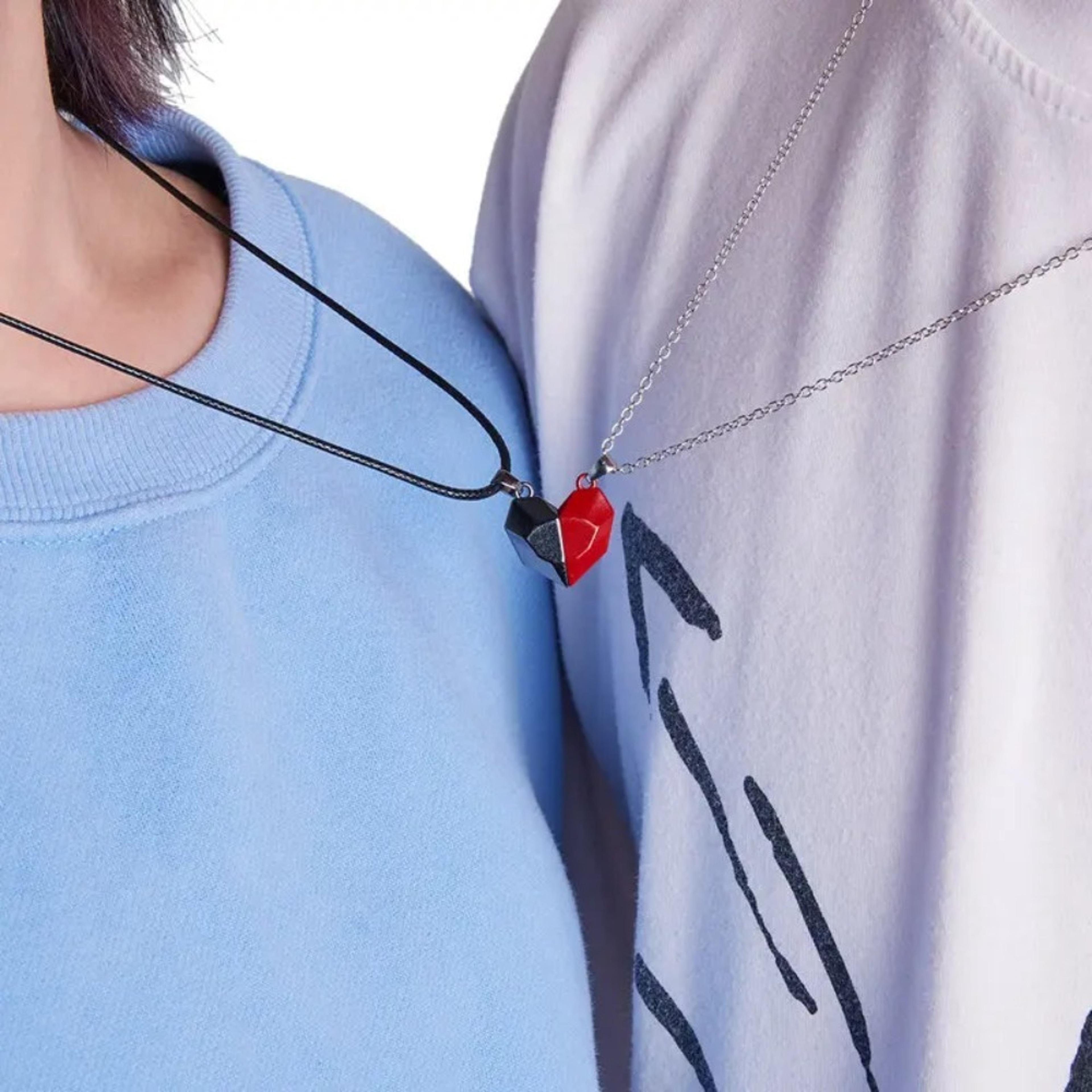 fashion couple necklace set, heart magnetic necklace for couples, heart combination pendant, anniversary wedding