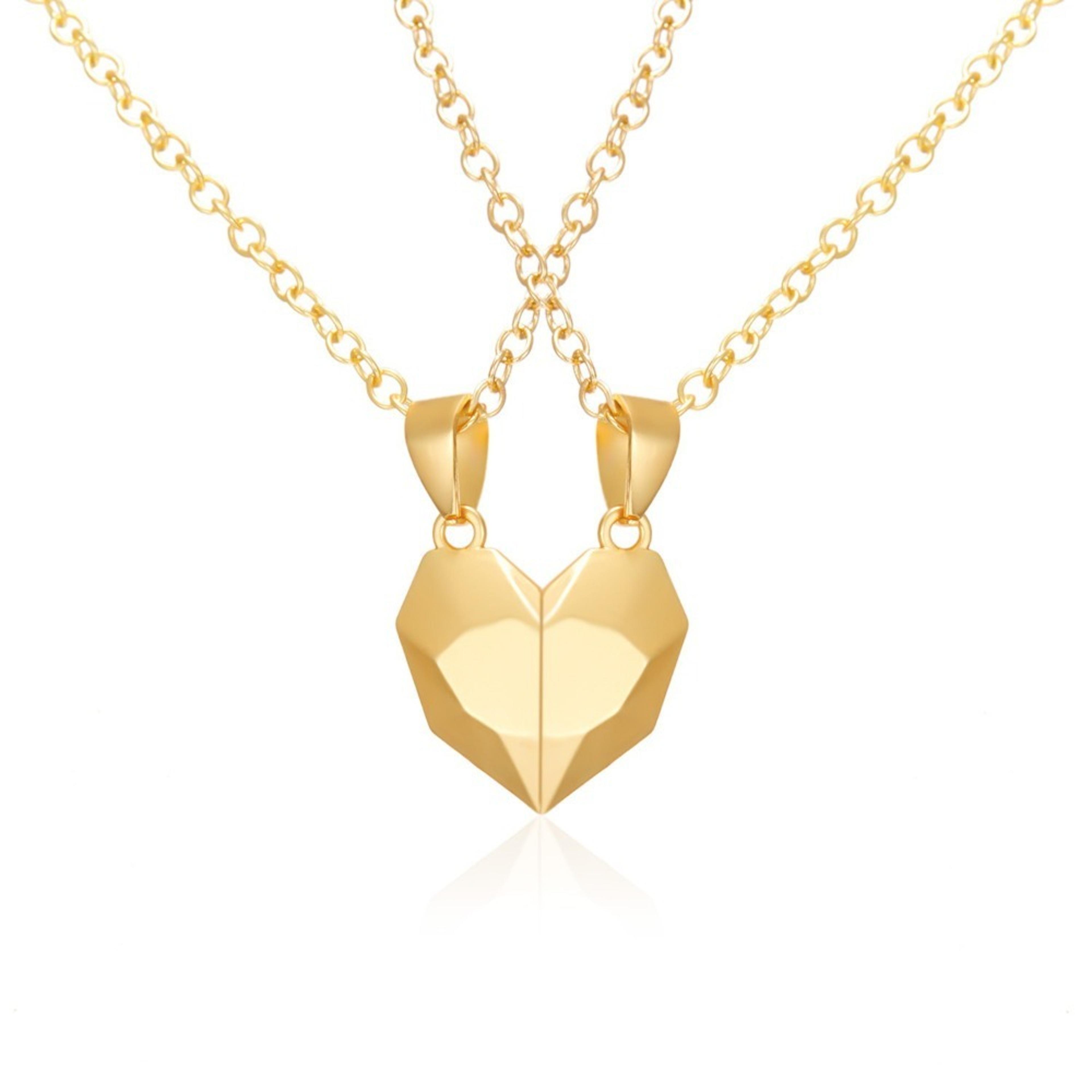 Fashion Couple Necklace Set Heart Magnetic Necklace For Couples Heart Combination Pendant Anniversa 8