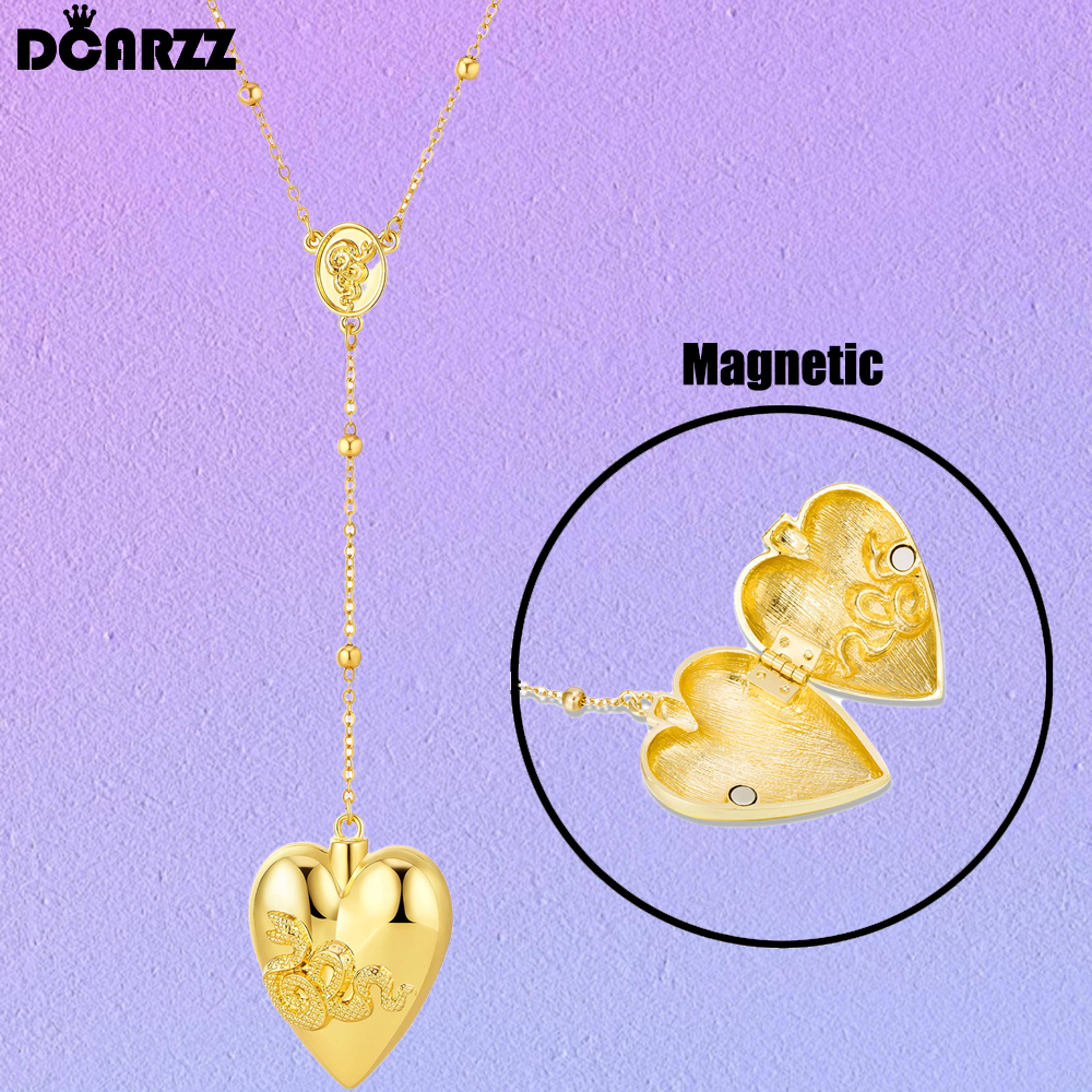 Heart Opening Locket Necklace For Women Girls Openable Magnetic Urn Pendant LDR Memorial Neck Chain 1
