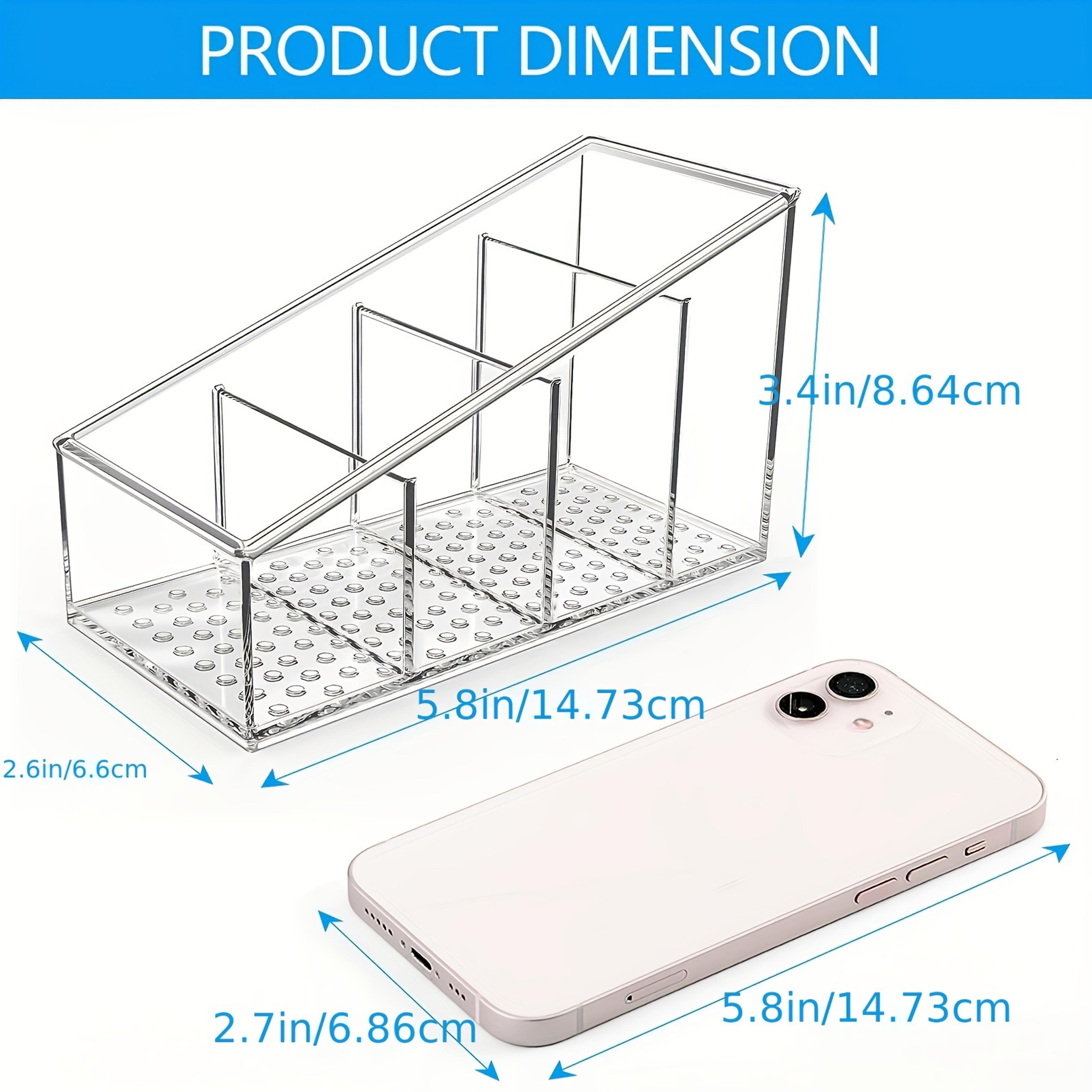 Desk Organizer With Compartments Clear Plastic Remote Control Holder For Home And Office Use 3