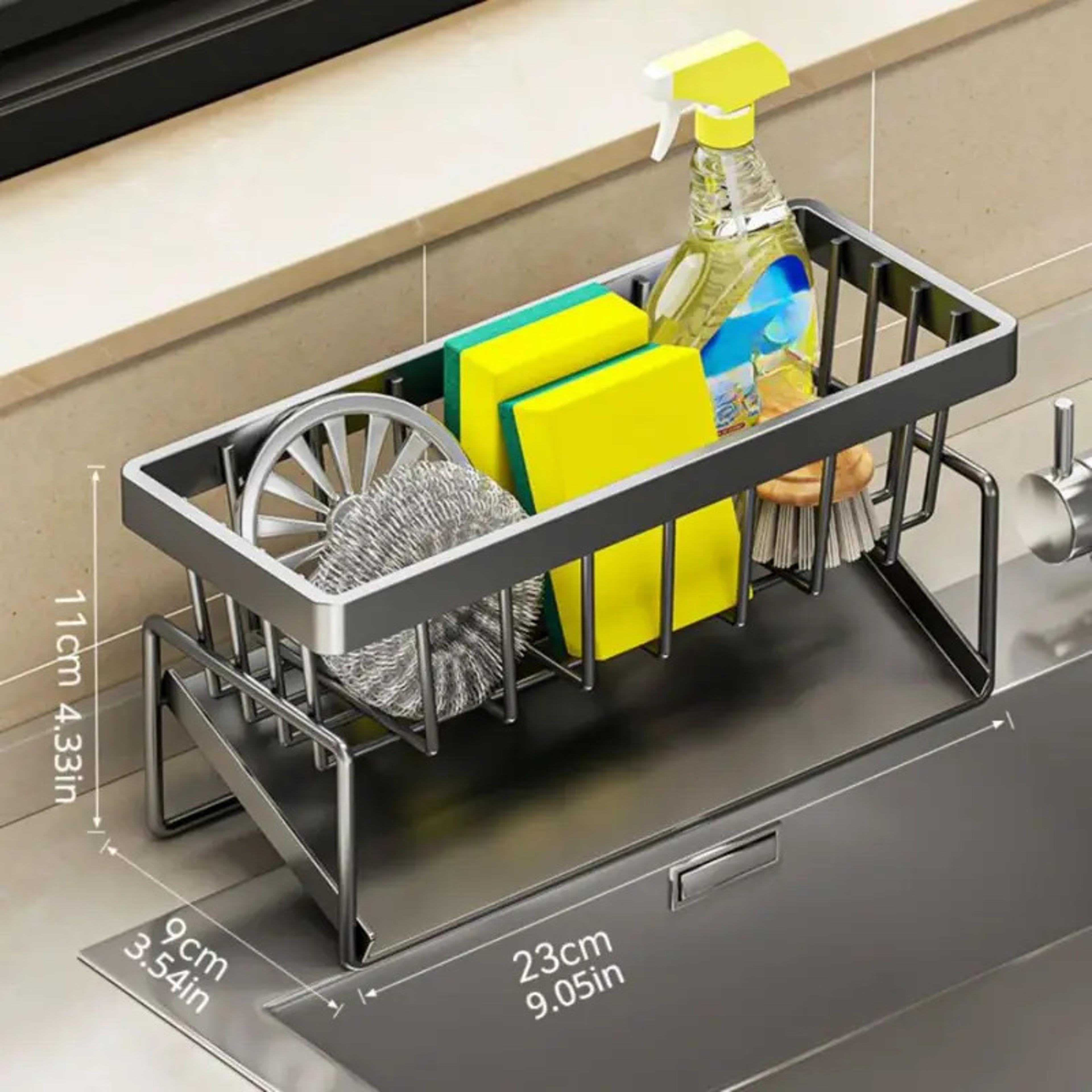 Dishcloth Storage Sponge Draining Rack Dishwashing Liquid Kitchen Organizer 2