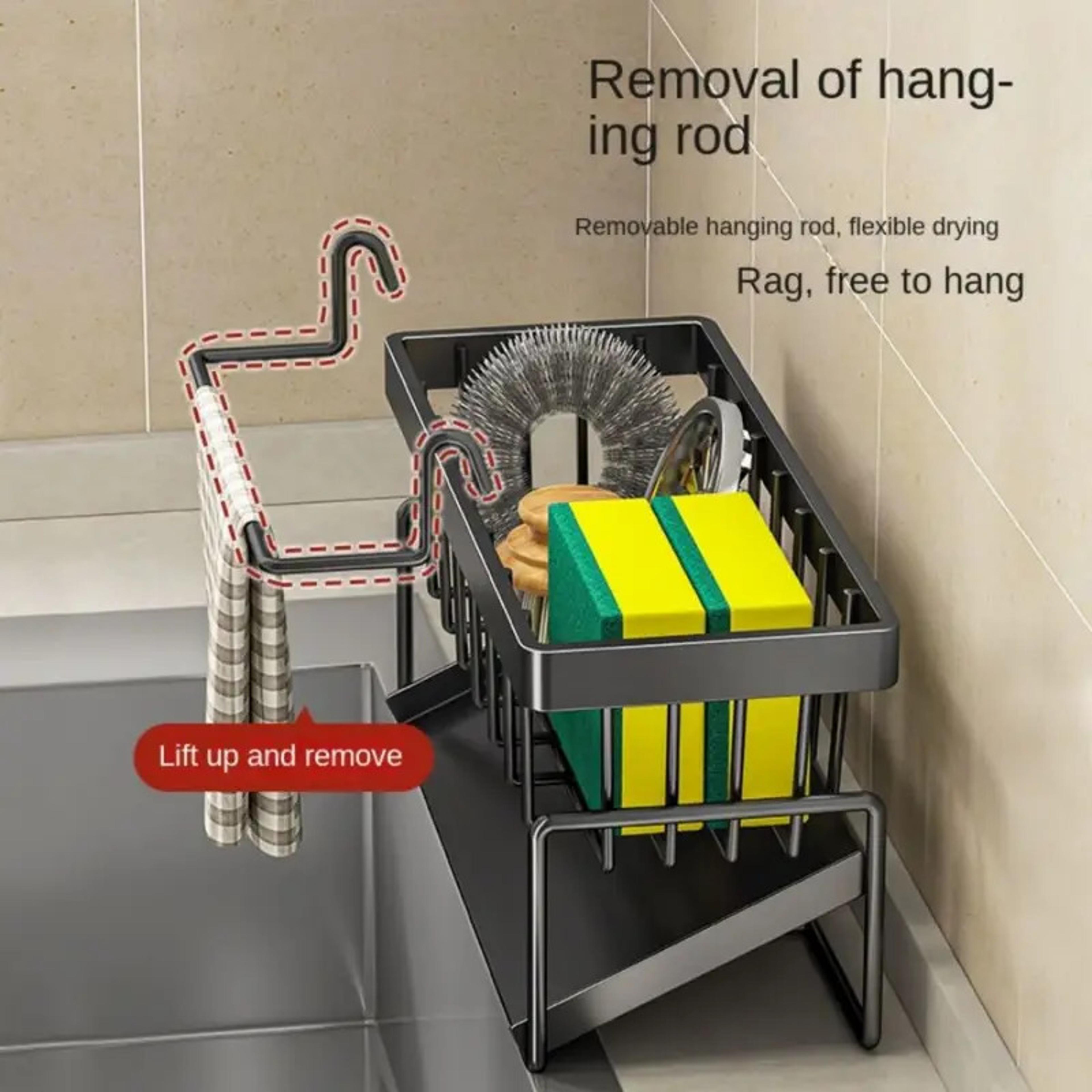 Dishcloth Storage Sponge Draining Rack Dishwashing Liquid Kitchen Organizer 4