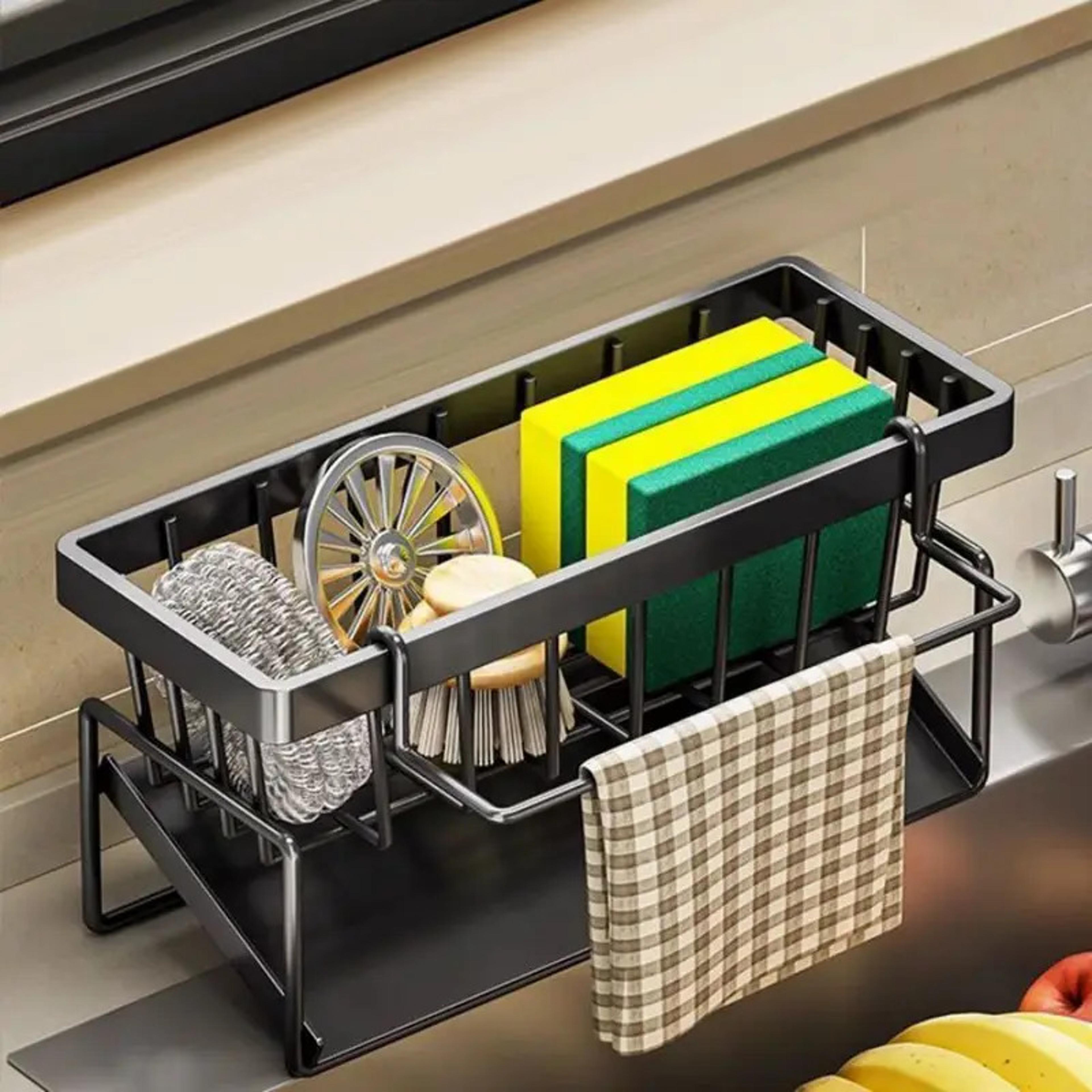 Dishcloth Storage Sponge Draining Rack Dishwashing Liquid Kitchen Organizer 5