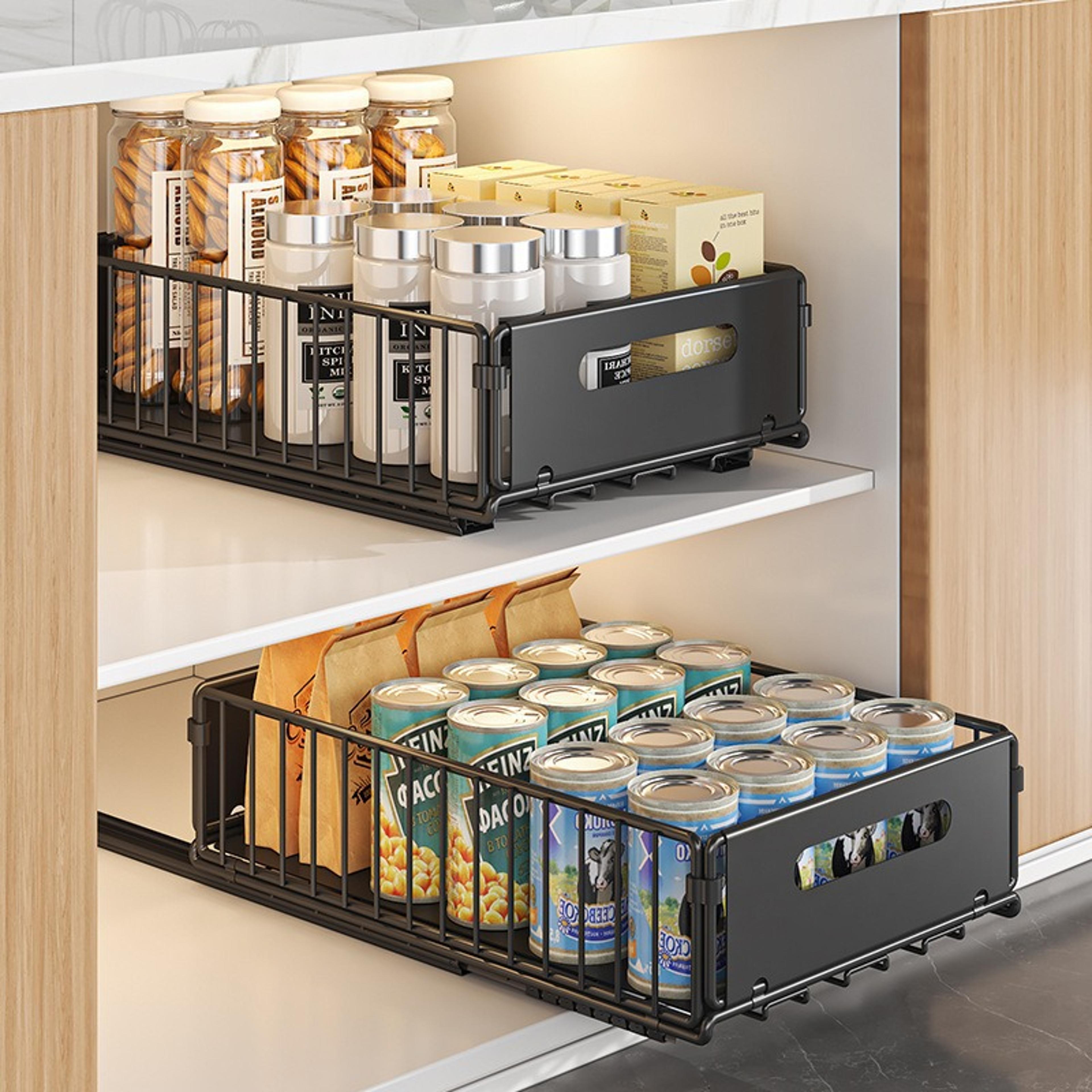 Pullout Storage Box Internal Basket Kitchen Storage Rack Bathroom Cabinet 3