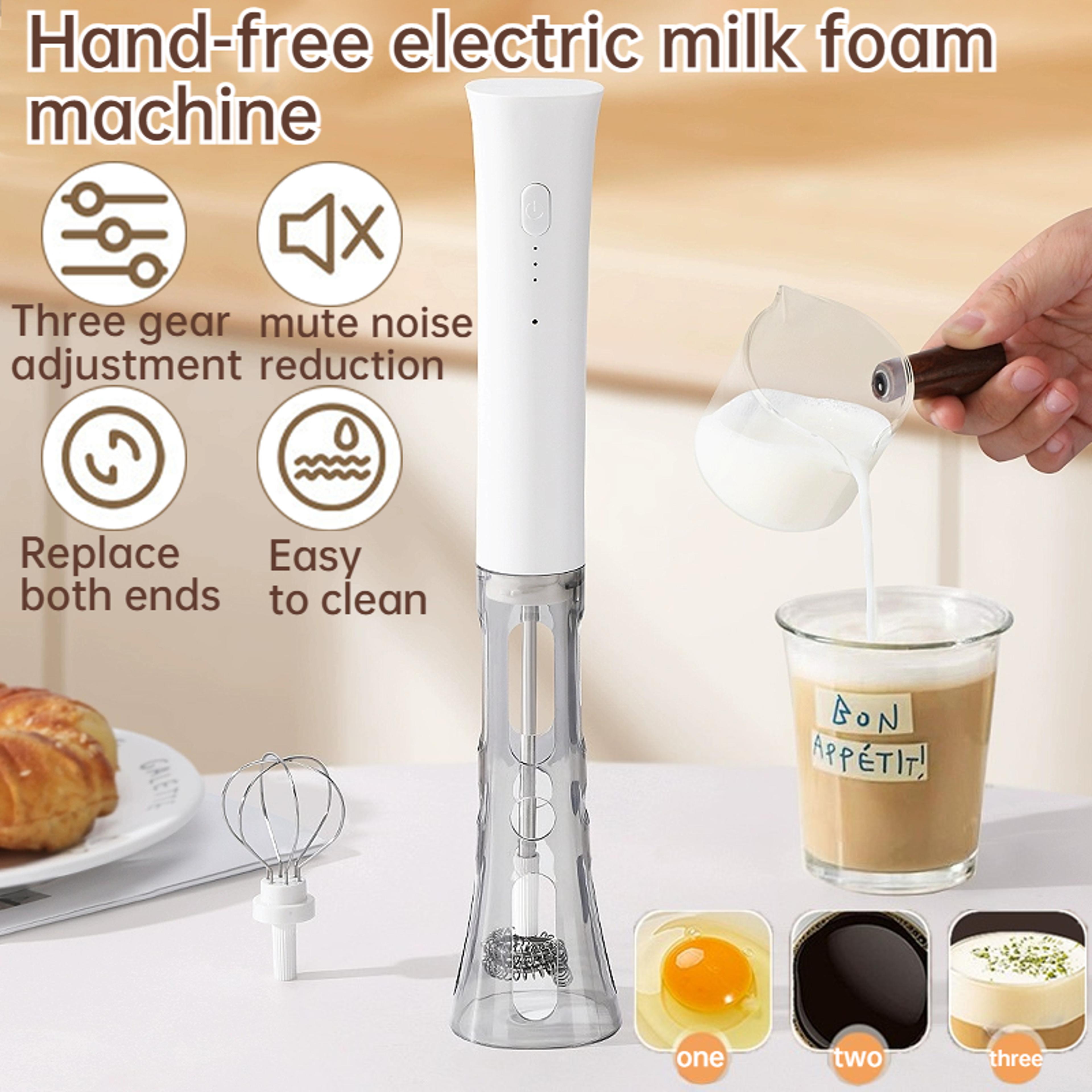 Wireless Electric Milk Frother Mixer Three Speed Adjustment With Dual Head Replacement Use For Coff 1
