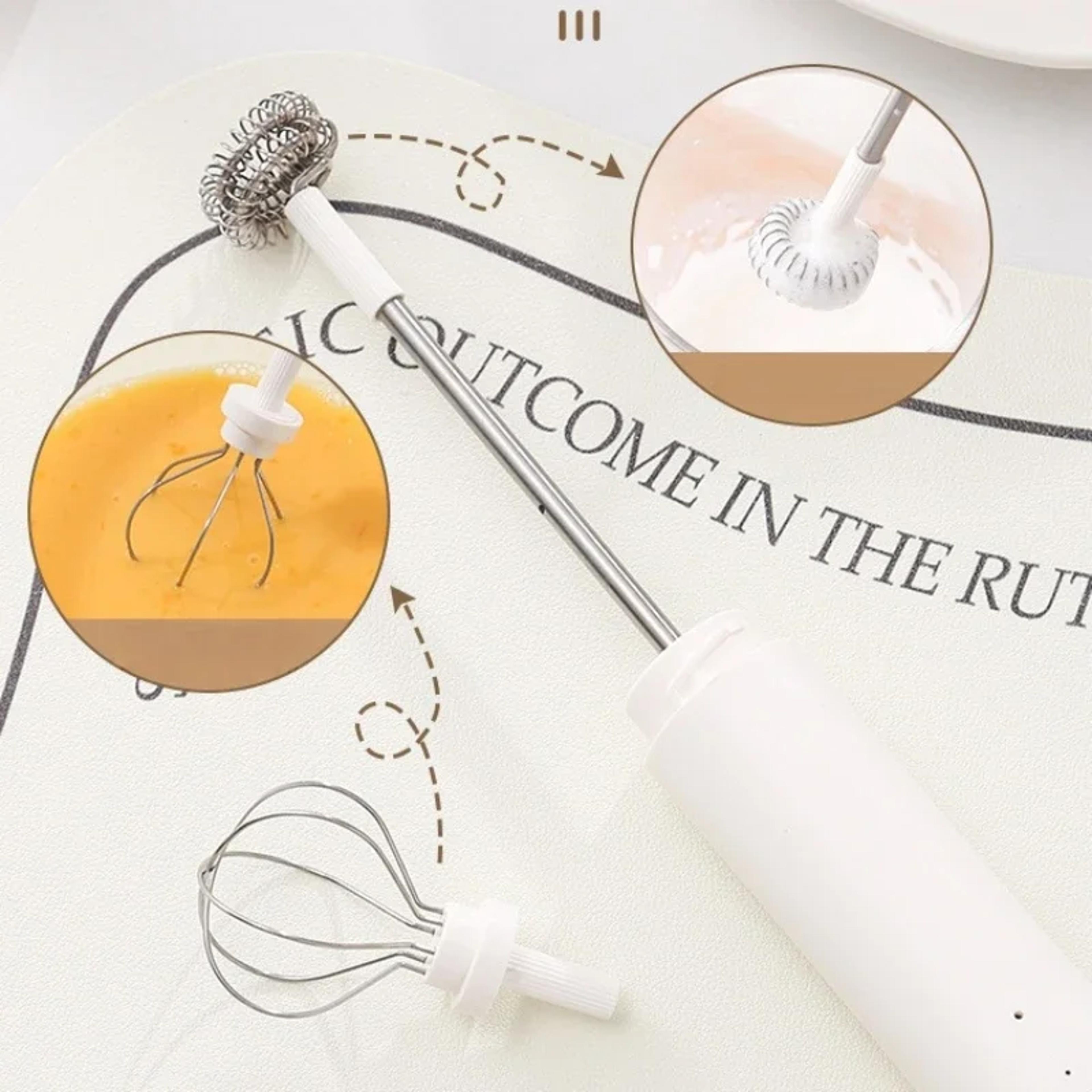 Wireless Electric Milk Frother Mixer Three Speed Adjustment With Dual Head Replacement Use For Coff 4