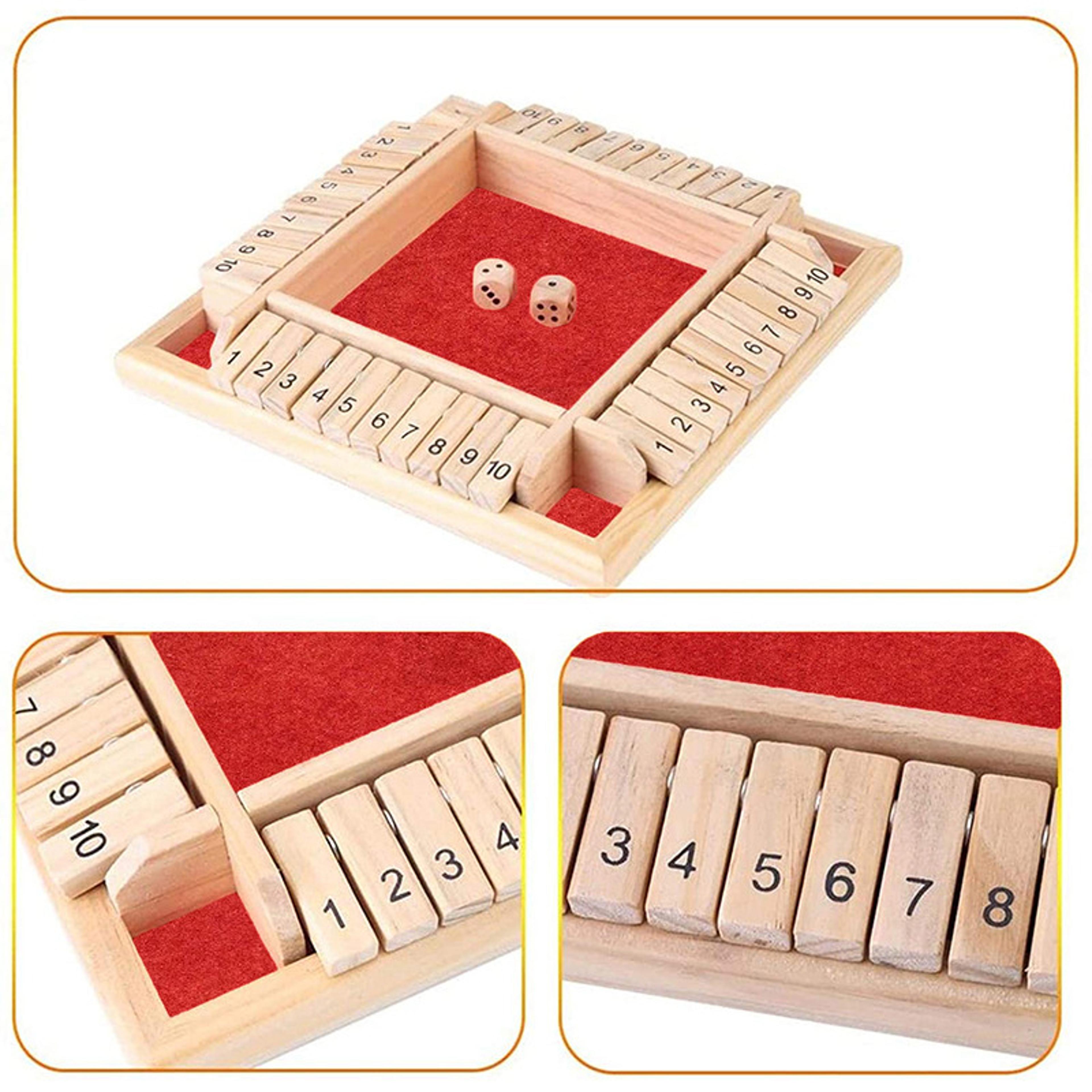 Deluxe Shut The Box Board Game Set Toy For Adults And Families Dice Party Club Drinking Games 3
