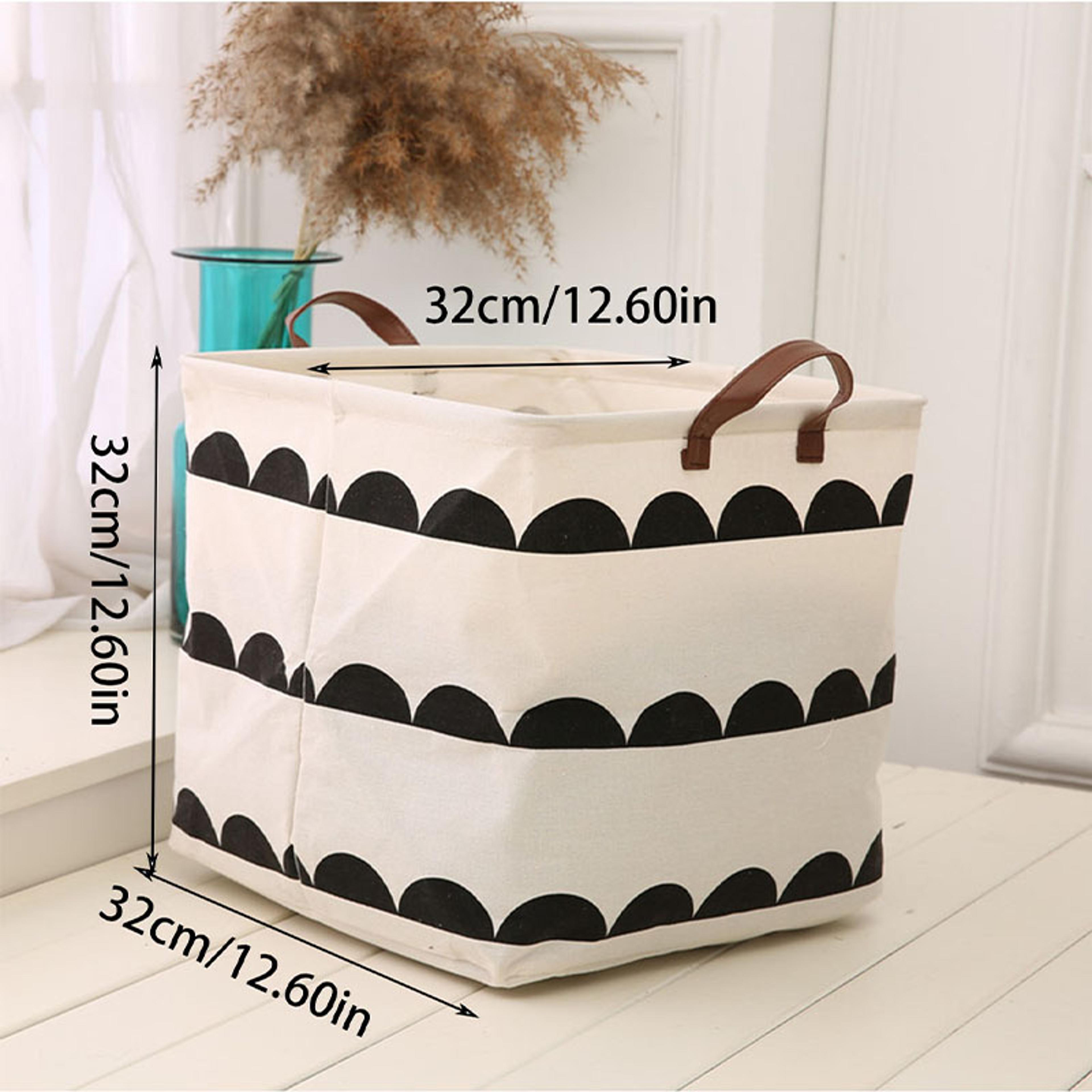 Cotton Linen Household Fabric Square Box Folding Toy Storage Basket For Dirty Clothes And Miscellan 2