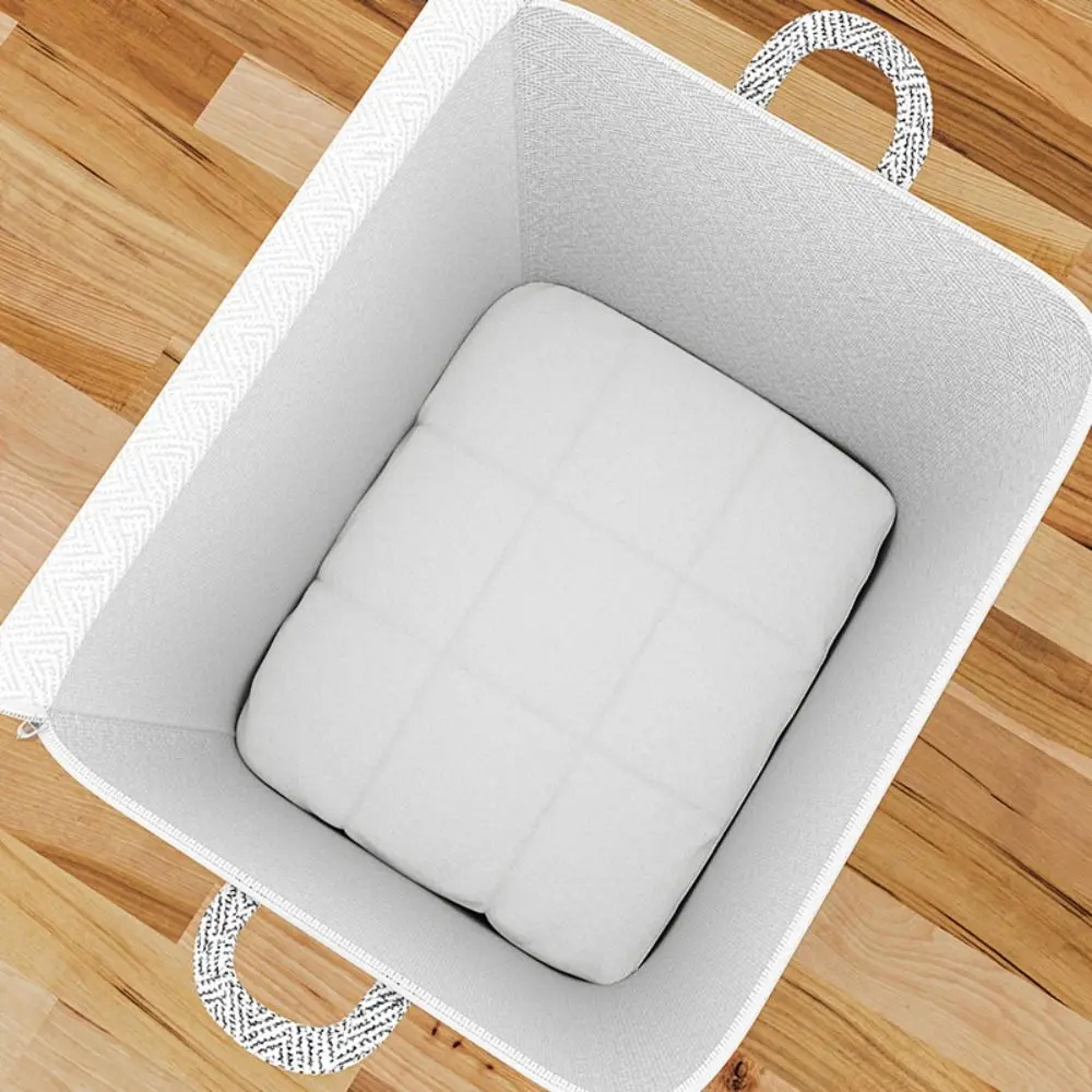 Large Capacity Nonwoven Quilt Storage Bag With Lids Zipper Foldable Dustproof Container For Clothes 2