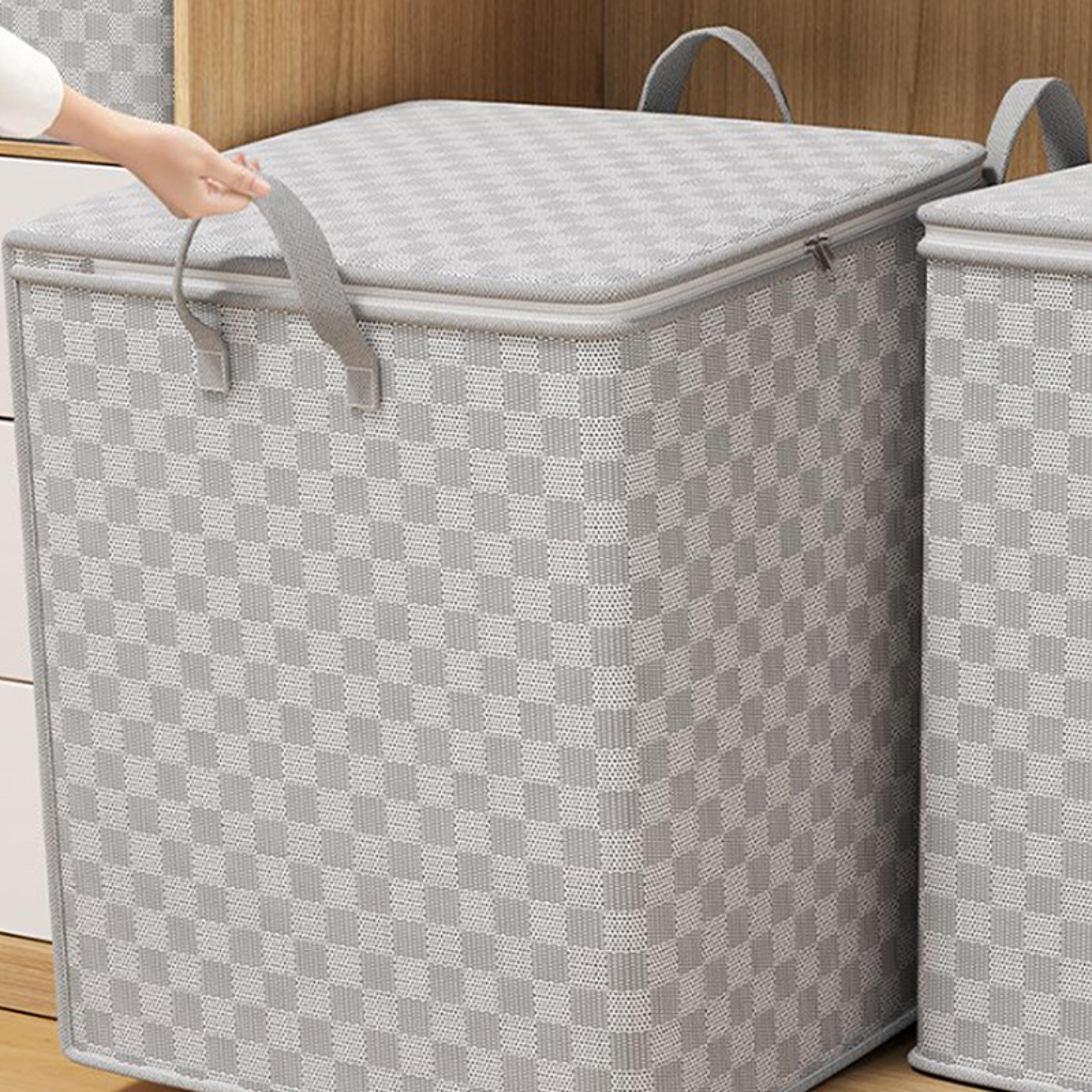 foldable non-woven quilt storage bag with lids zipper dust-proof large capacity organizer