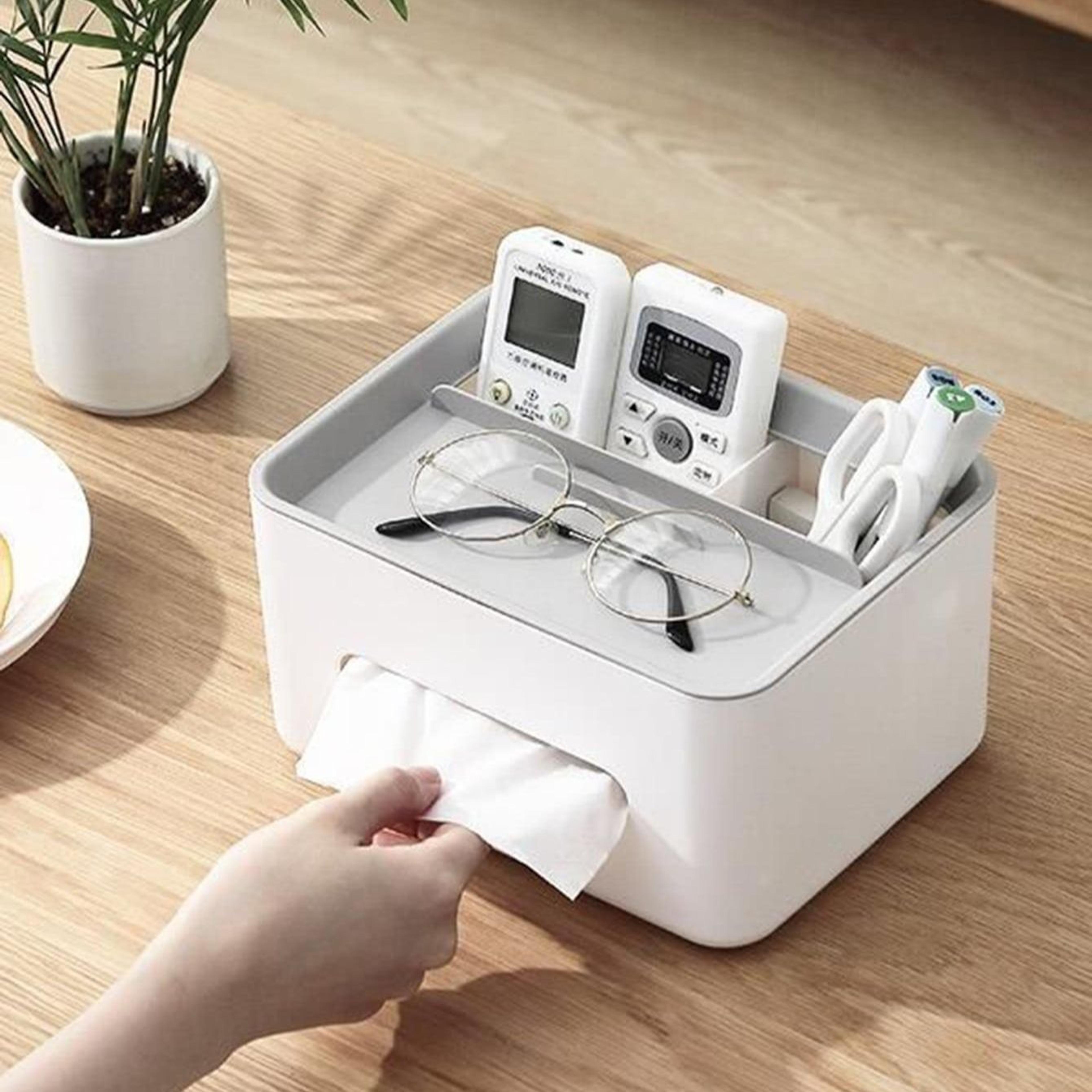 Compact Gray Multifunctional Tissue Storage Box For Easy Storage 1