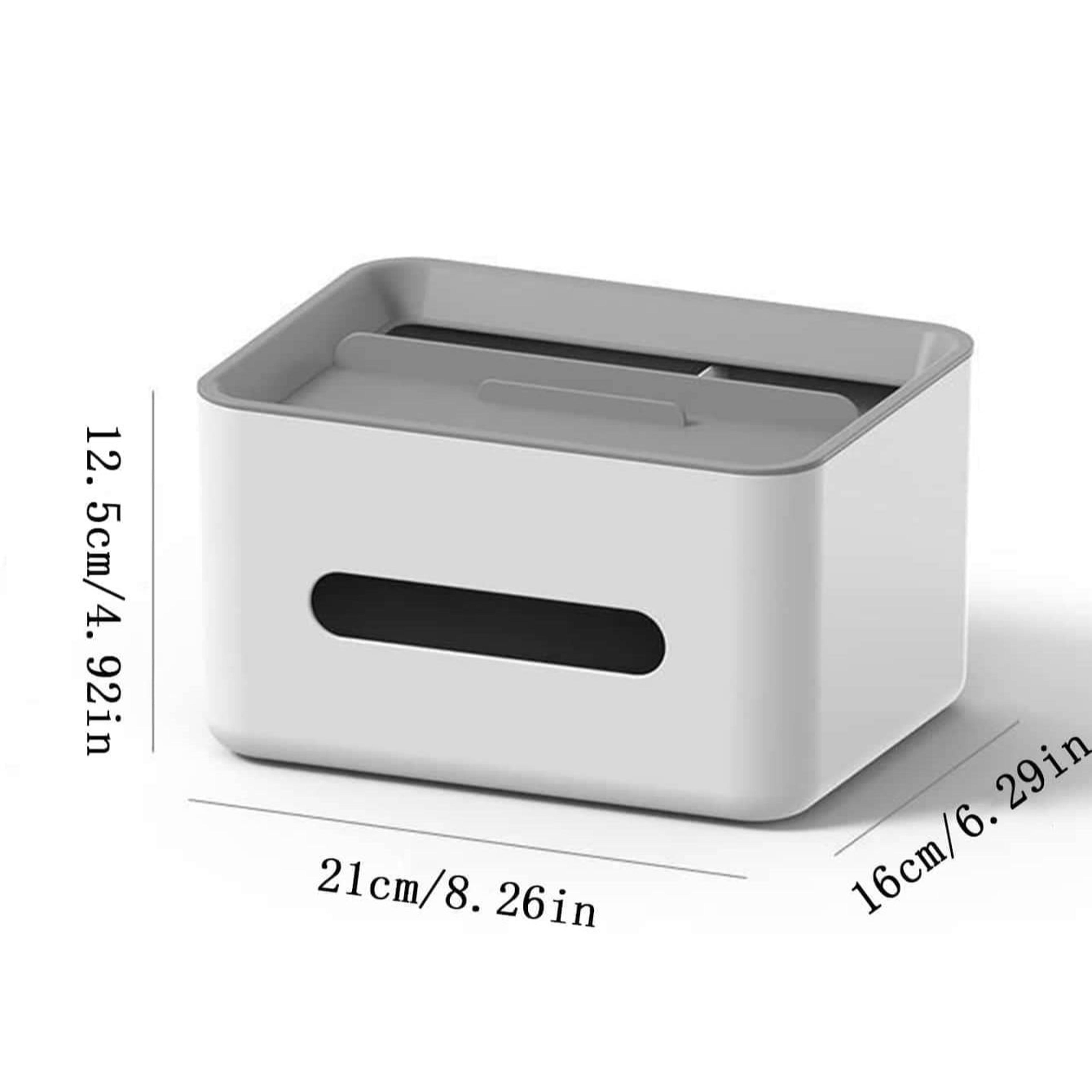 Compact Gray Multifunctional Tissue Storage Box For Easy Storage 5