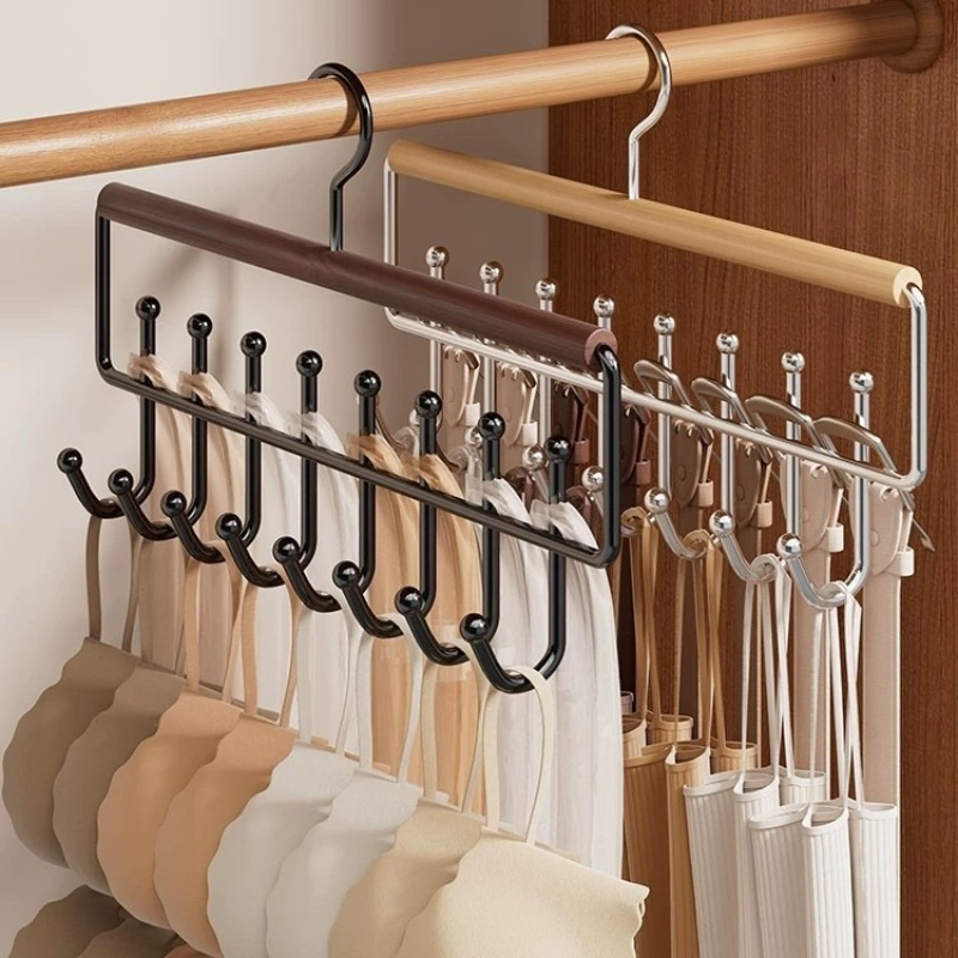 Wave Wardrobe Drying Rack Multifunctional Hanger Storage For Underwear Vest Solid Wood Hook For Hom 0