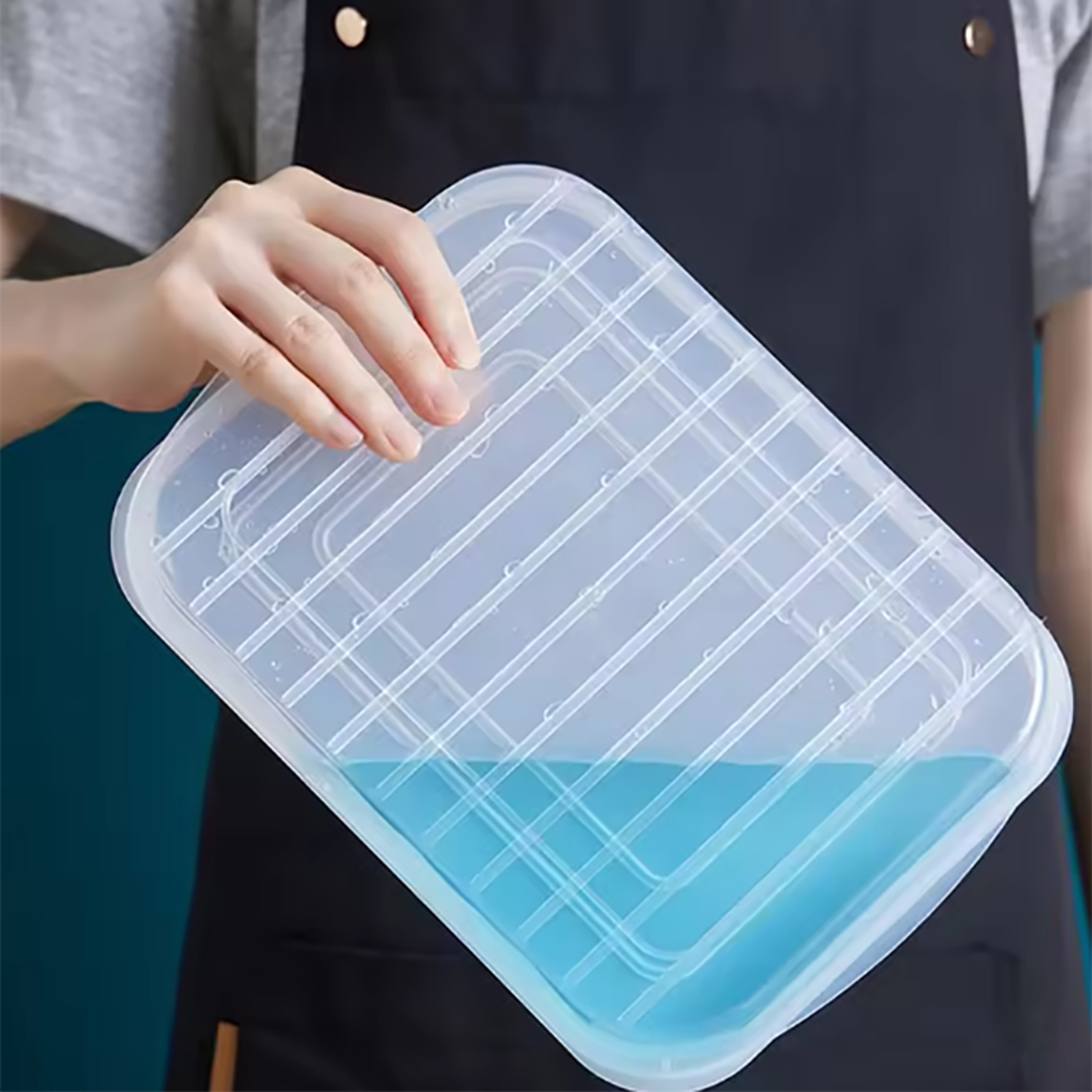 Large Capacity Transparent Refrigerator Storage Box With Cover Frozen Meat Compartment Kitchen Food 4