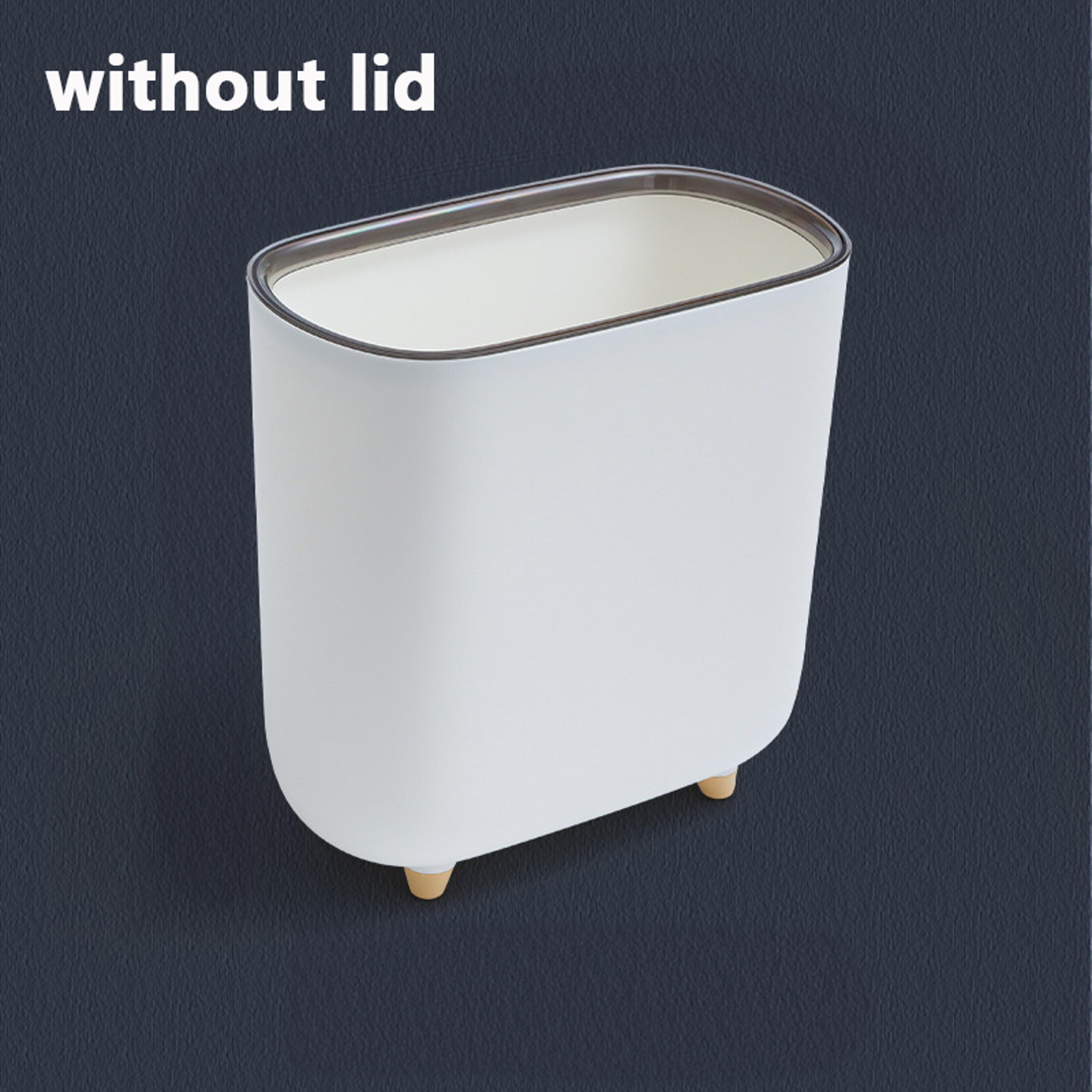 Bathroom Gap Narrow Shape Press Ring Trash Can With Lid For Garbage Sorting 6