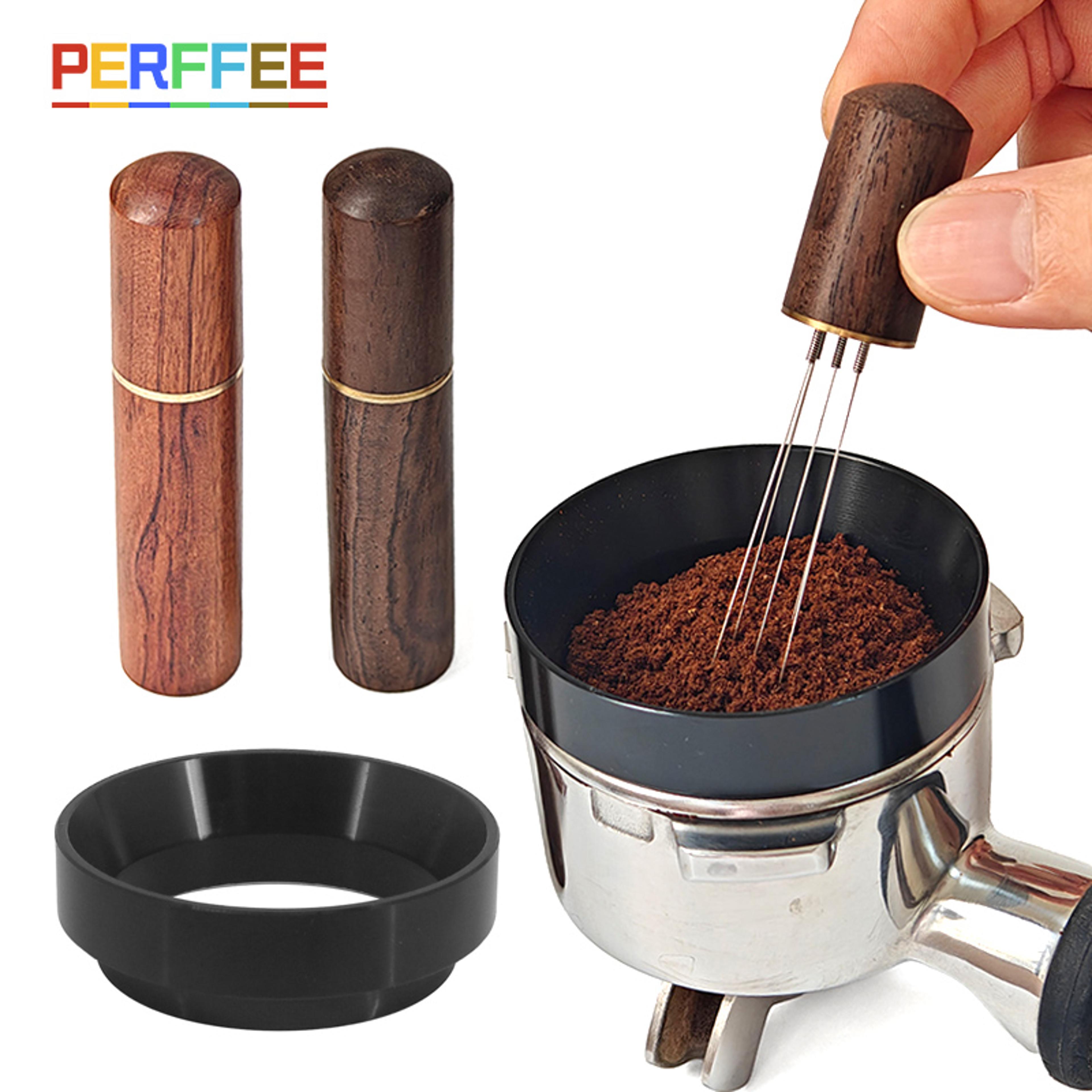 coffee stirring tool with wood handle, espresso needle distributor, barista wdt accessories for coffee powder