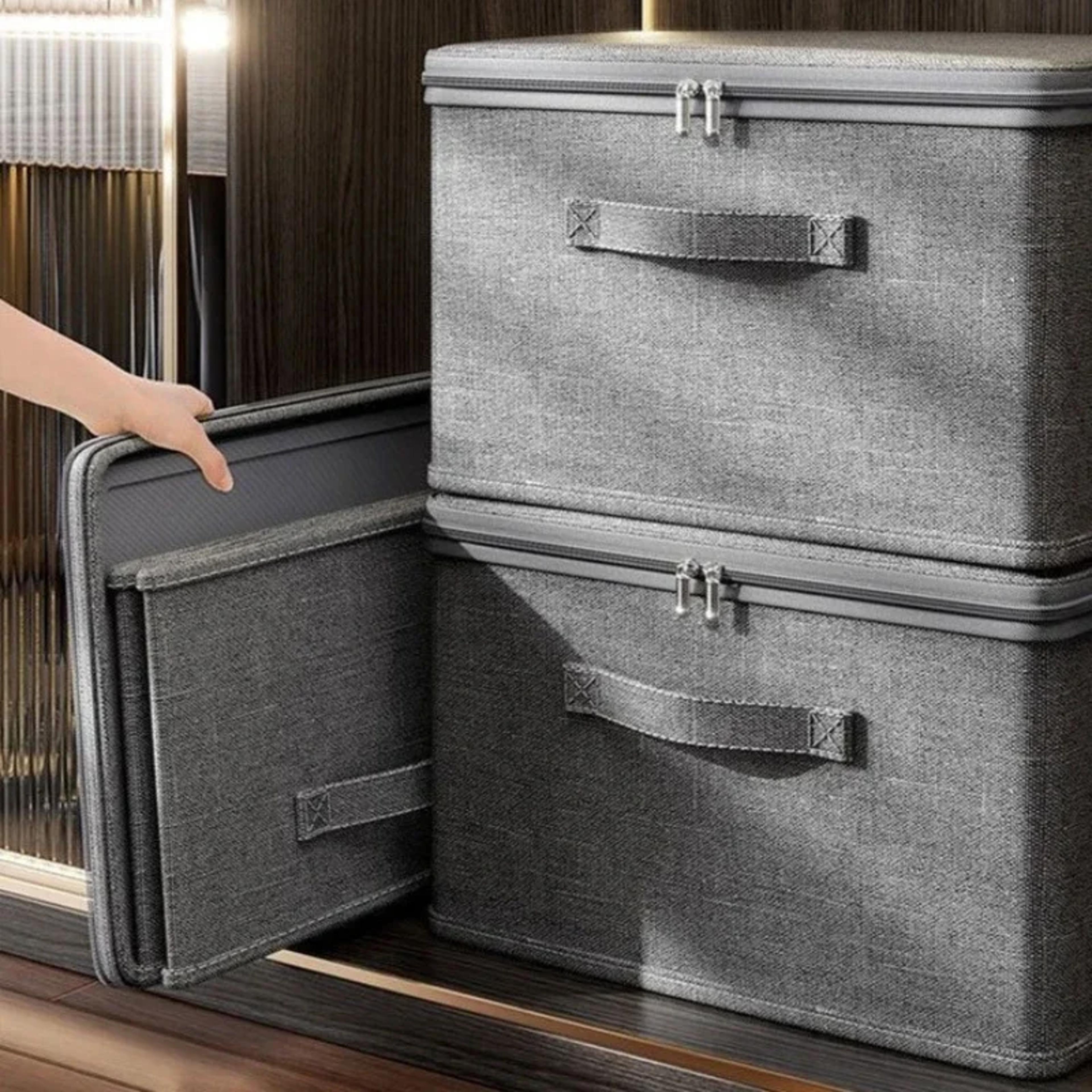Portable Fabric Organizer Collapsible Foldable Storage Box With Wheels For Home Clothes Storage Org 0