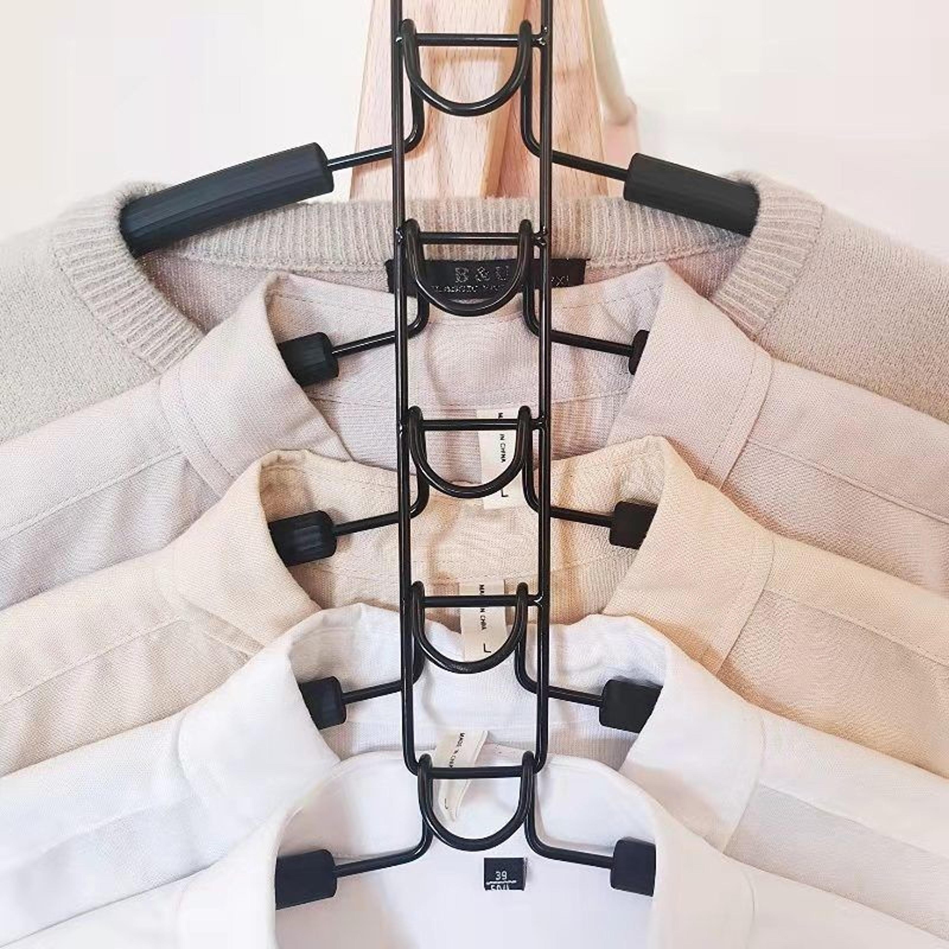 SpaceSaving Clothes Hanger HeavyDuty Metal Garment Organizer MultiLayer Closet Hanger With NonSlip  4
