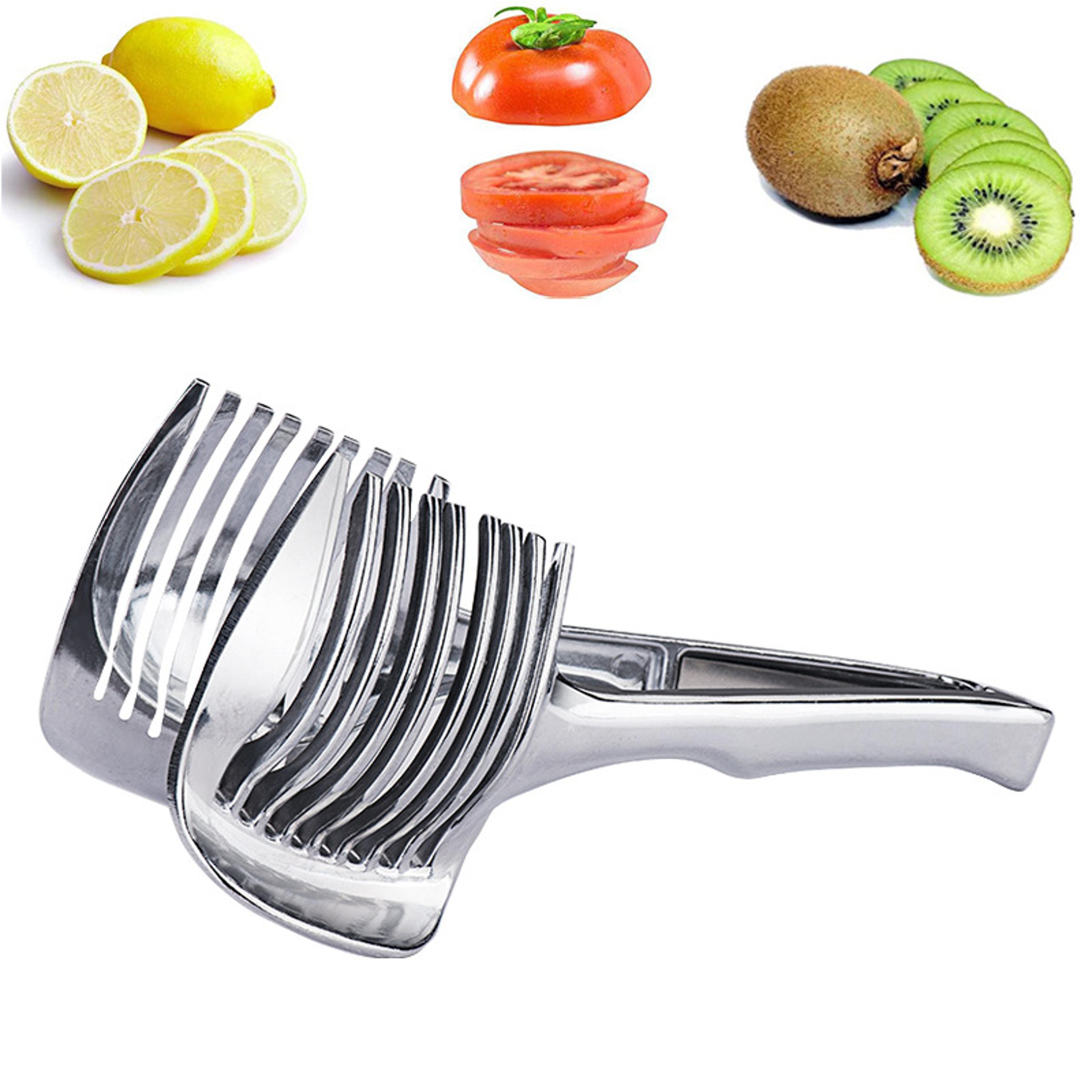Handheld Kitchen Fruit Slicer Stainless Steel Tomato Onion Orange Lemon Cutter Kitchen Item Cutting 4