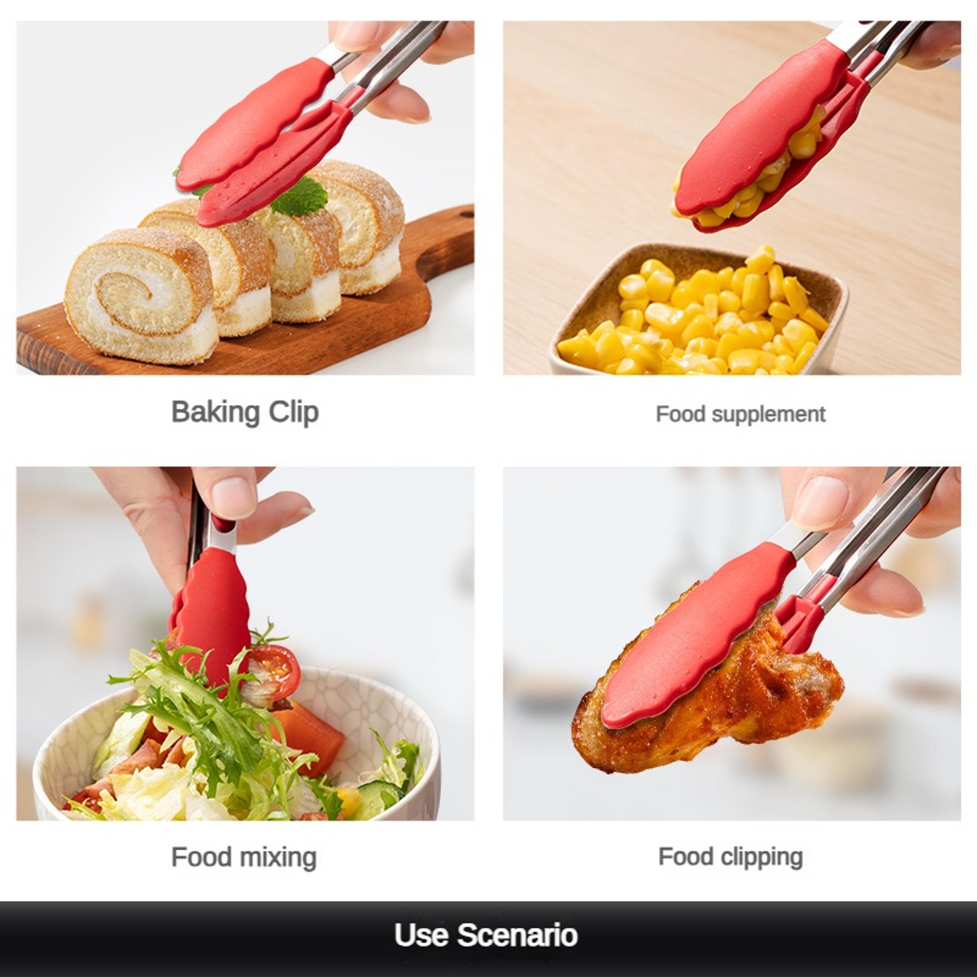 Nylon Stainless Steel Food Clip High Temperature Resistant BBQ Bread Clip Kitchen Utensil 2