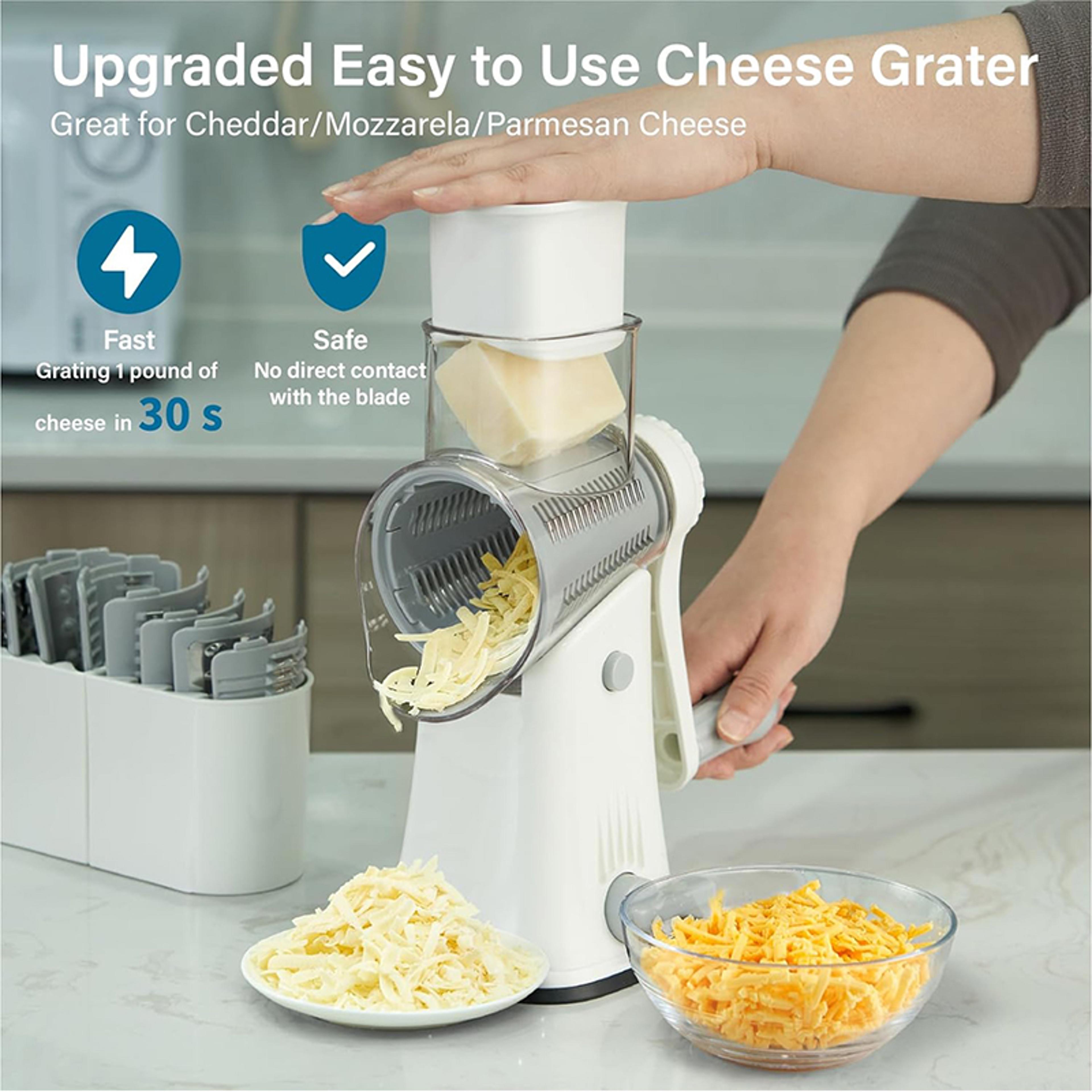 Rotary Mandoline Cheese Grater Shredder Vegetable Slicer Nut Chopper Waffle Cutter 3