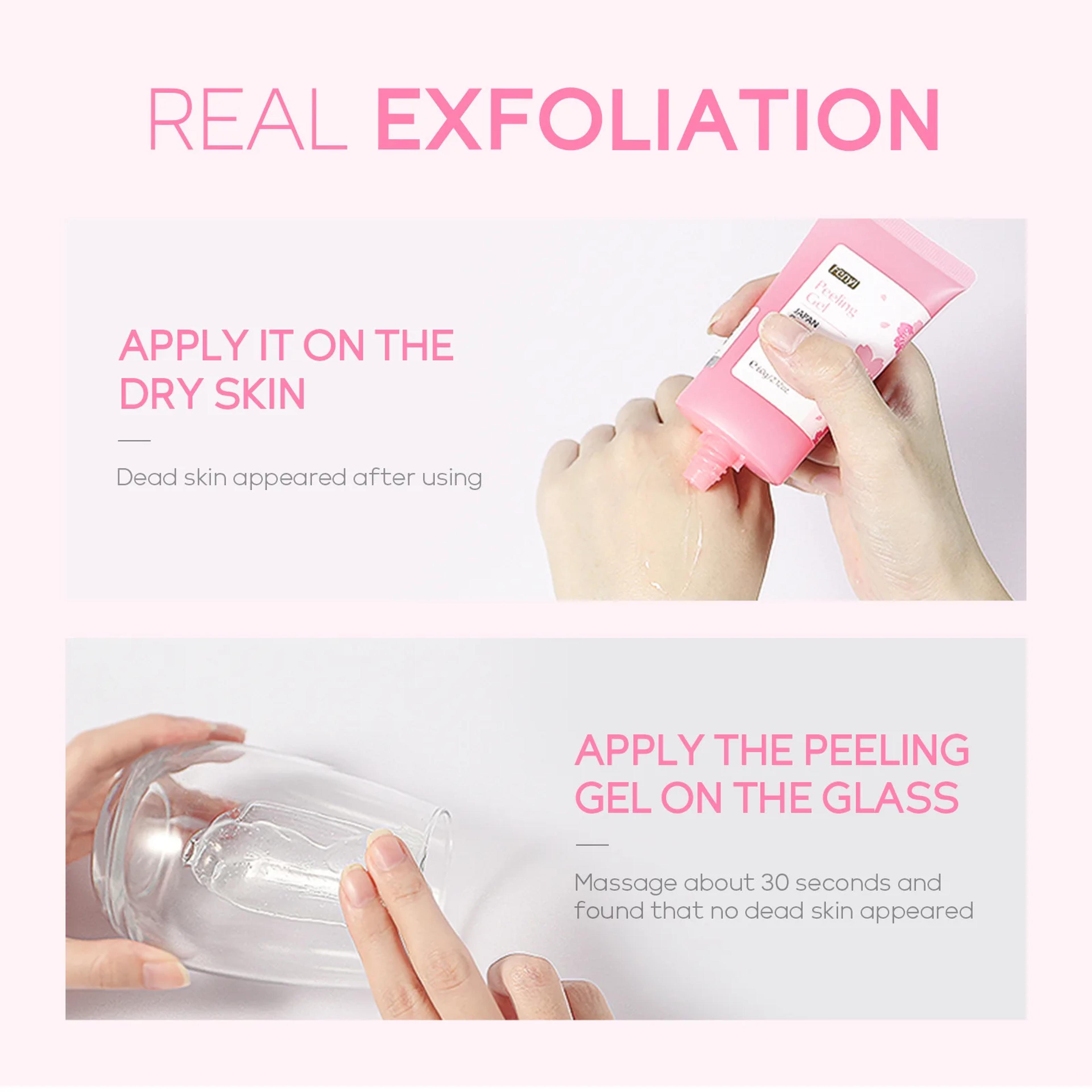 Sakura Exfoliating Gel 60g Skin Care Whitening Moisturizer Facial Scrub Deep Cleaning Repair 3