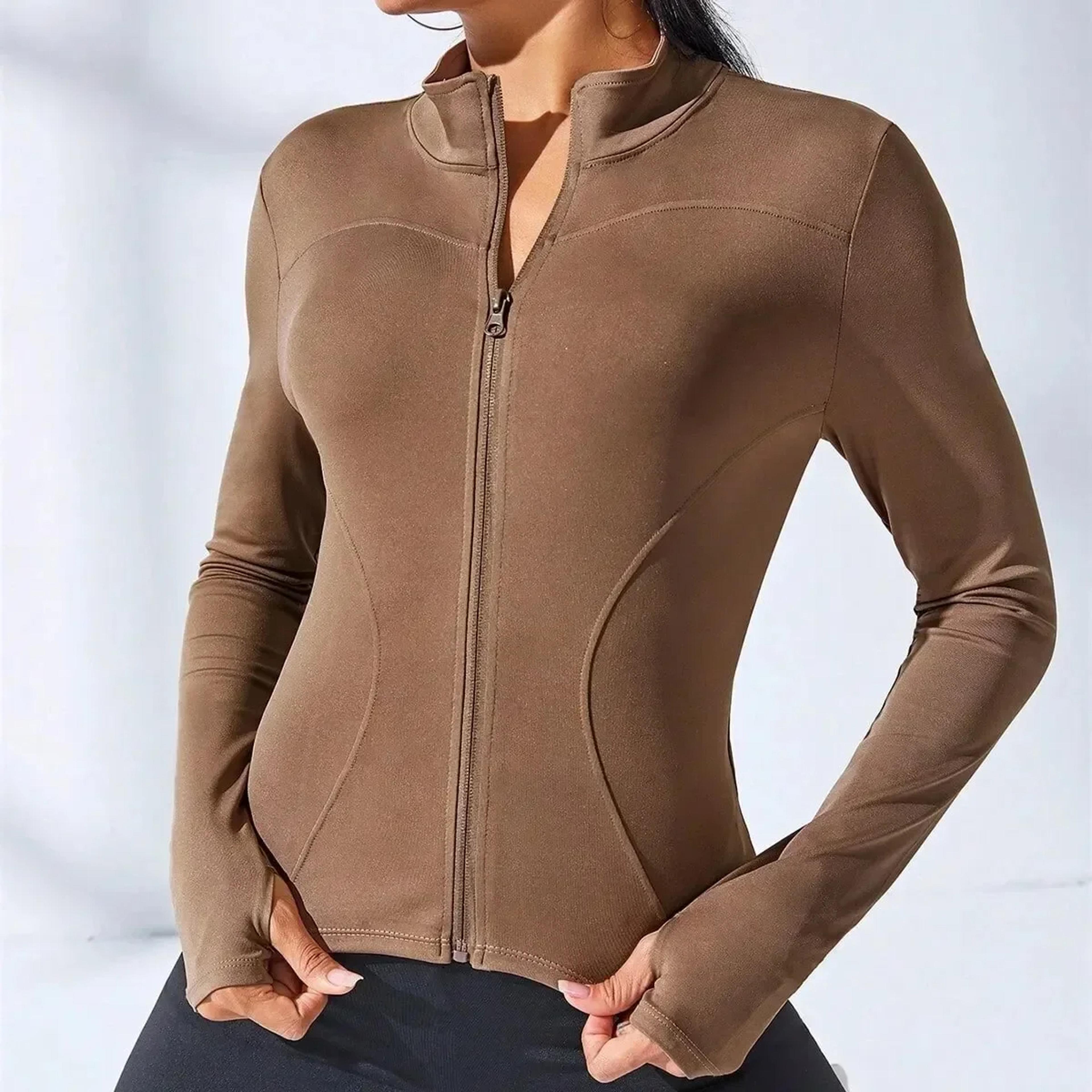 2024 yoga coat short sports jacket women fitness clothes slimming body sculpting zipper yoga jacket