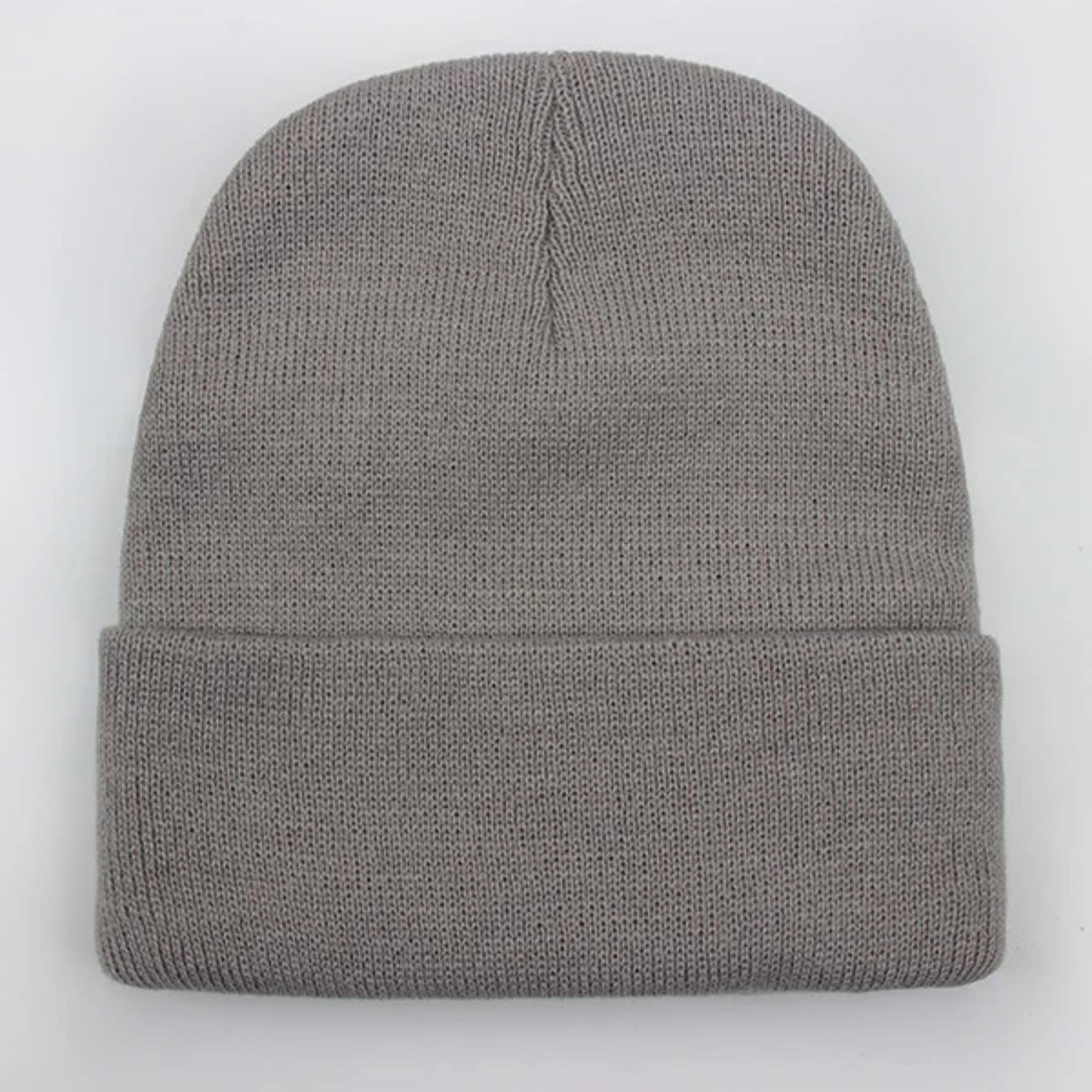 Solid Unisex Beanie Autumn Winter Wool Blends Soft Warm Knitted Cap Men Women 3