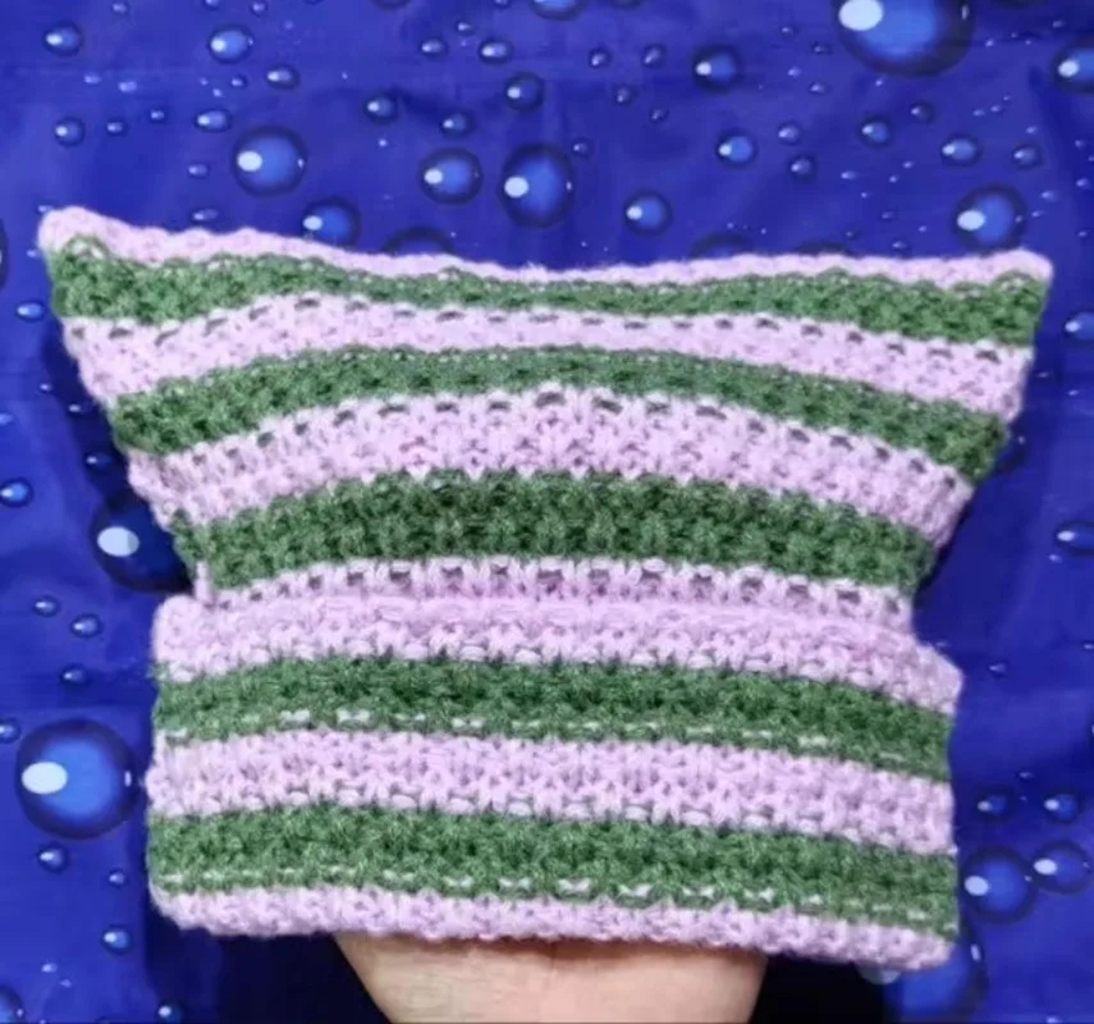 New Japanese Streetwear Harajuku Beanie Little Devil Striped Knitted Hat Women Girls Autumn Winter C