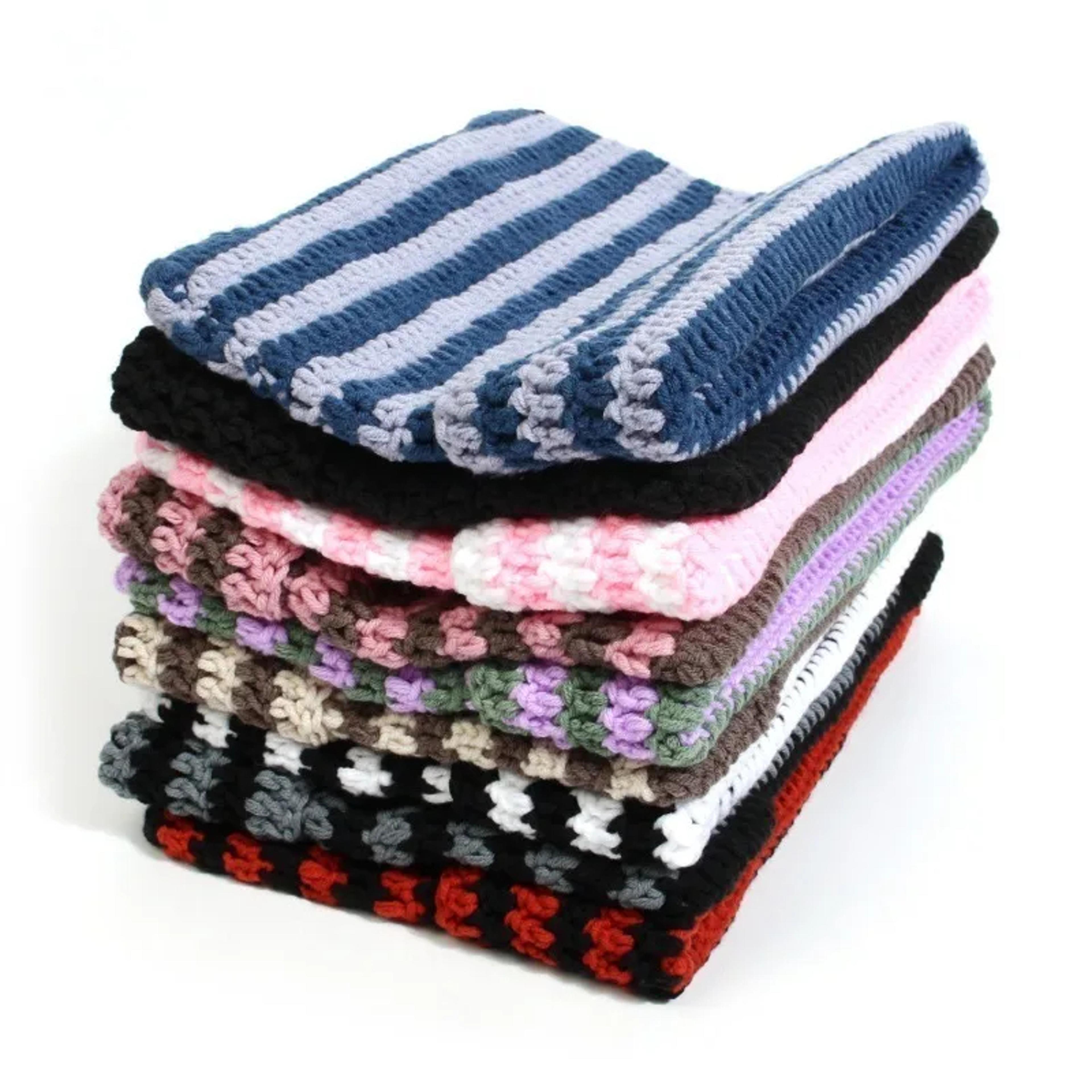 New Japanese Streetwear Harajuku Beanie Little Devil Striped Knitted Hat Women Girls Autumn Winter C