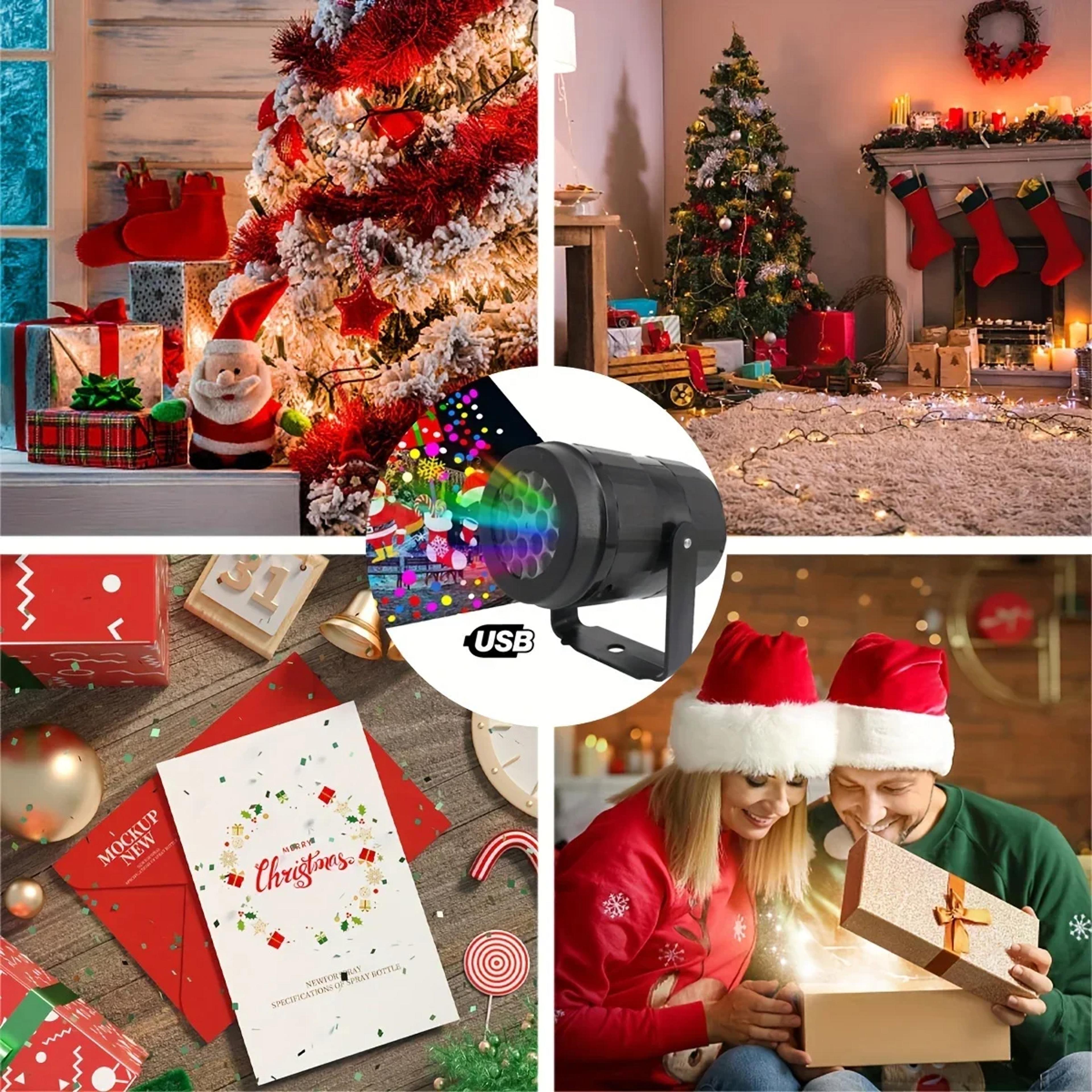 Snowflake Christmas Laser Projector Light16 Patterns Waterproof Rotating Christmas LED Stage Lights