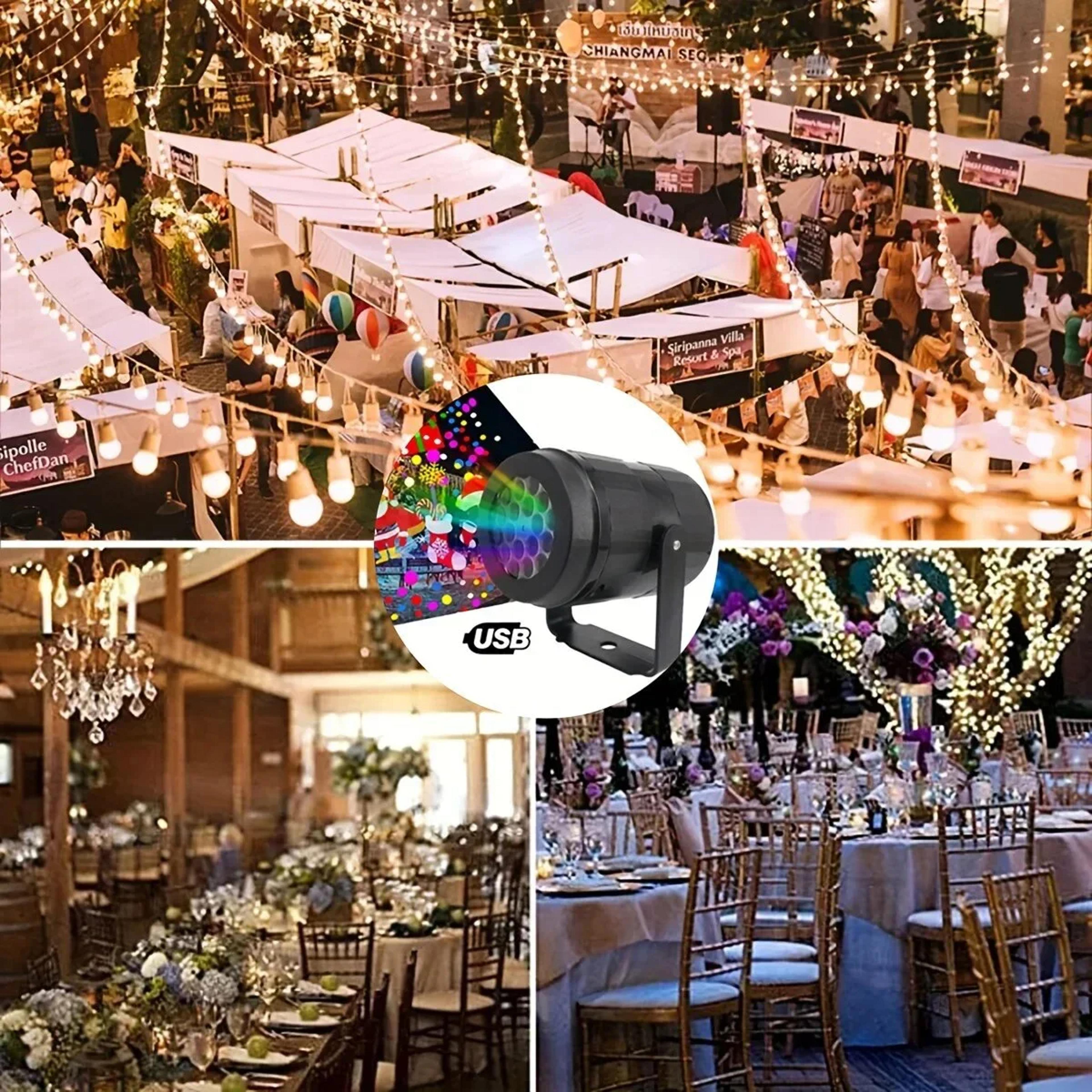 Snowflake Christmas Laser Projector Light16 Patterns Waterproof Rotating Christmas LED Stage Lights