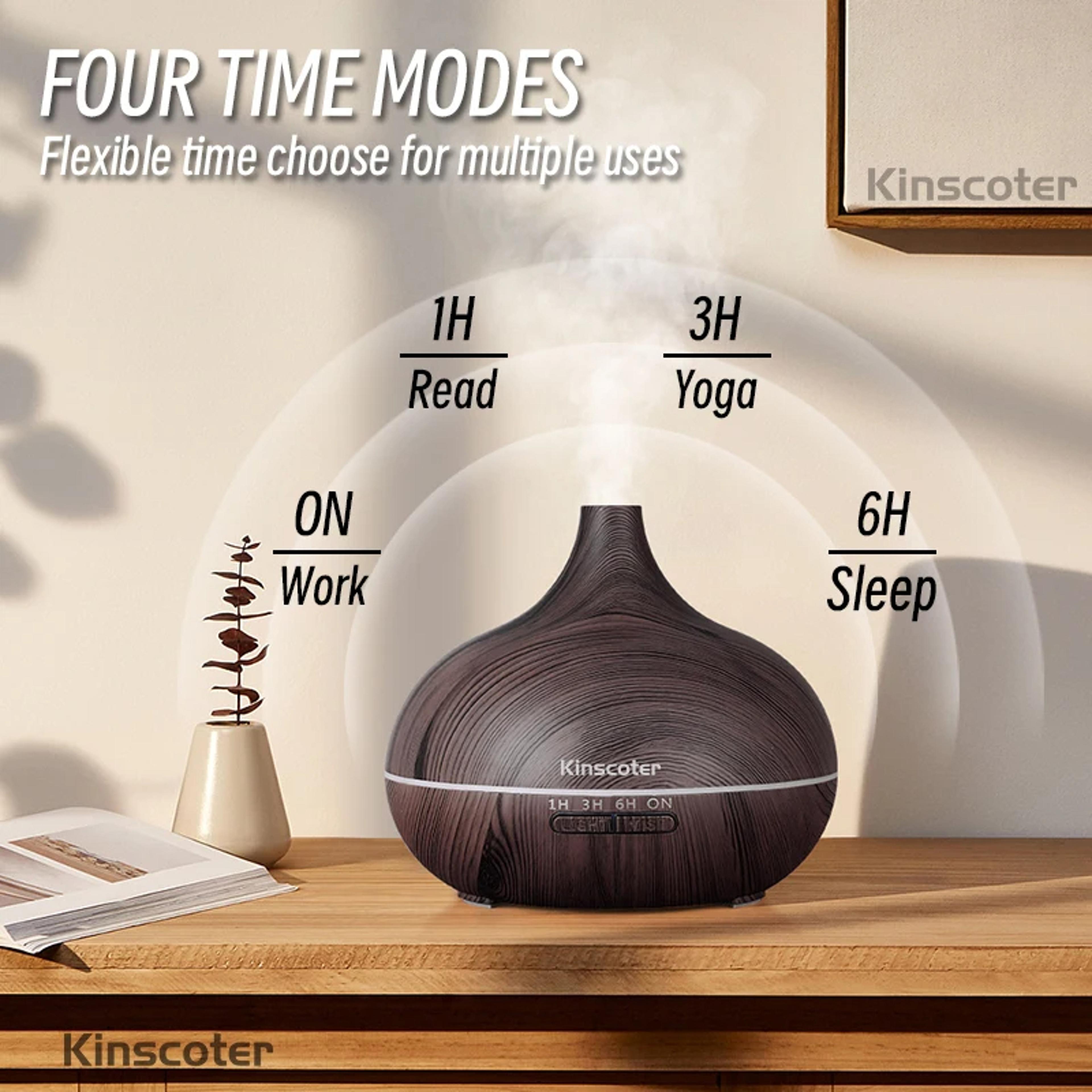 High Quality 500ml Aromatherapy Essential Oil Diffuser Wood Grain Remote Control Ultrasonic Air Humi