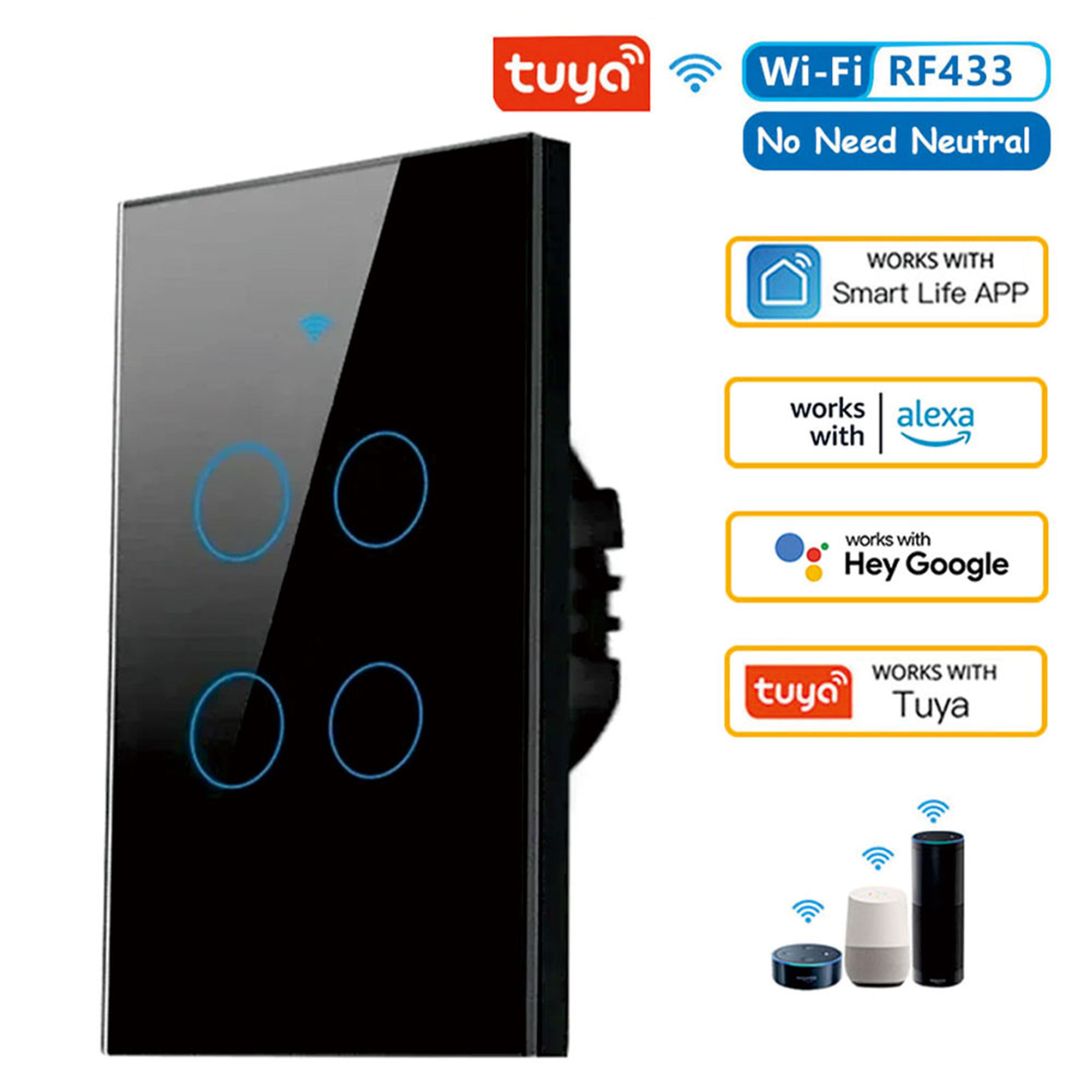 Smart Wall Switch WiFi Enabled No Neutral Wire Required RF433 Touch Sensor Voice Control Via Alexa  7