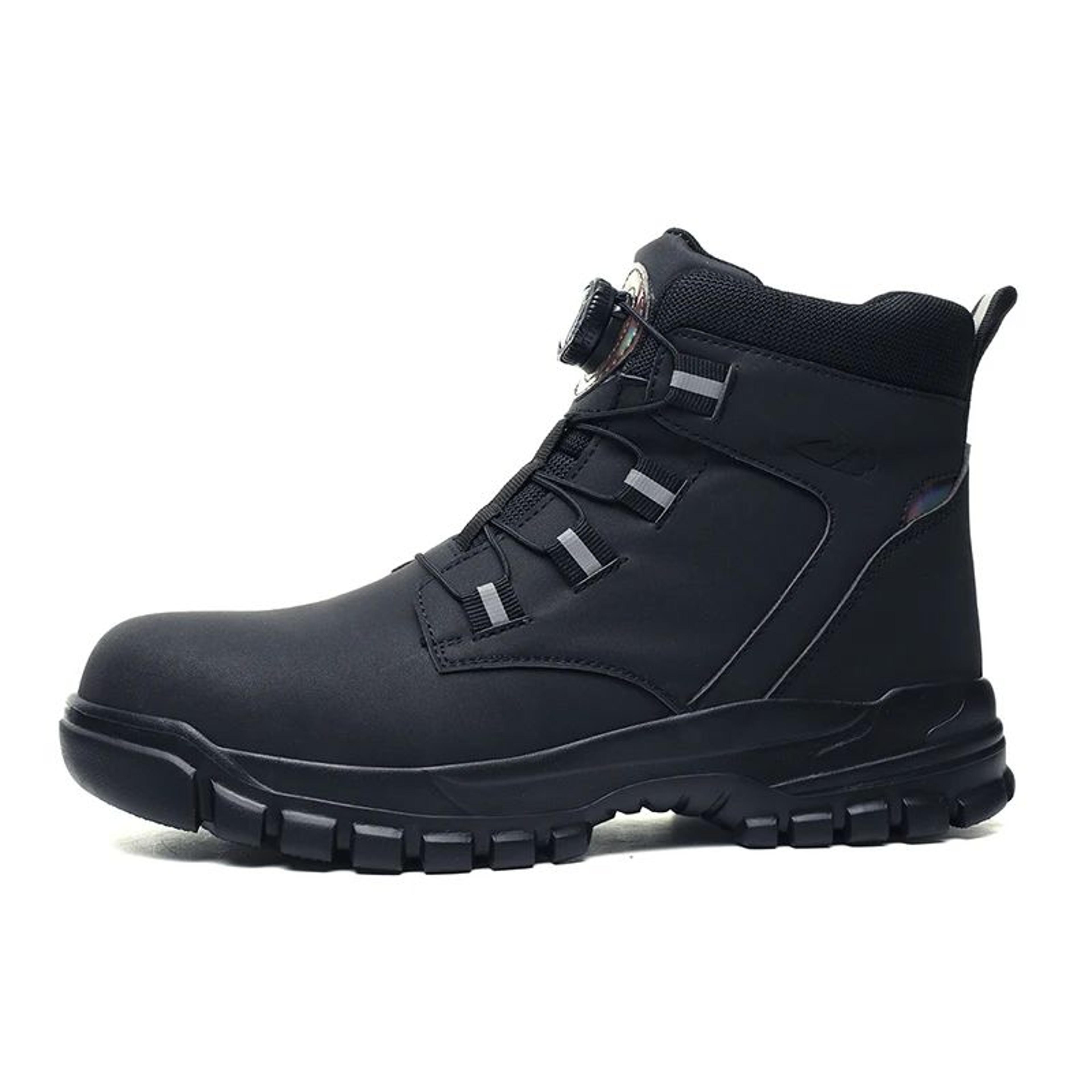 Mens Indestructible Steel Toe Work Boots Waterproof AntiSmash StabResistant Safety Shoes Biker Bota 1