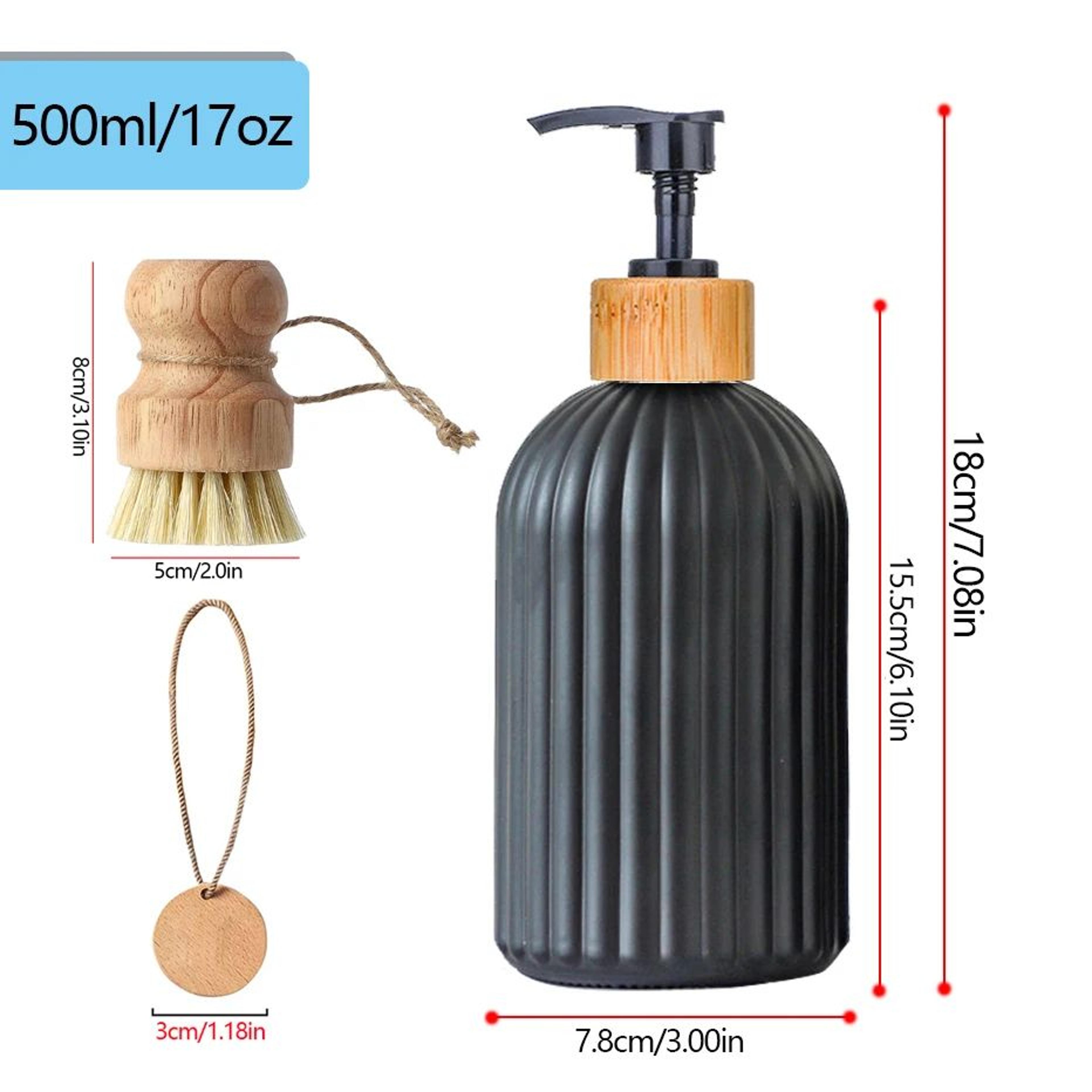 Kitchen Black Dish Soap Dispenser Bottle Set With Tags  Countertop Hand  Dish Soap Storage Containe 5