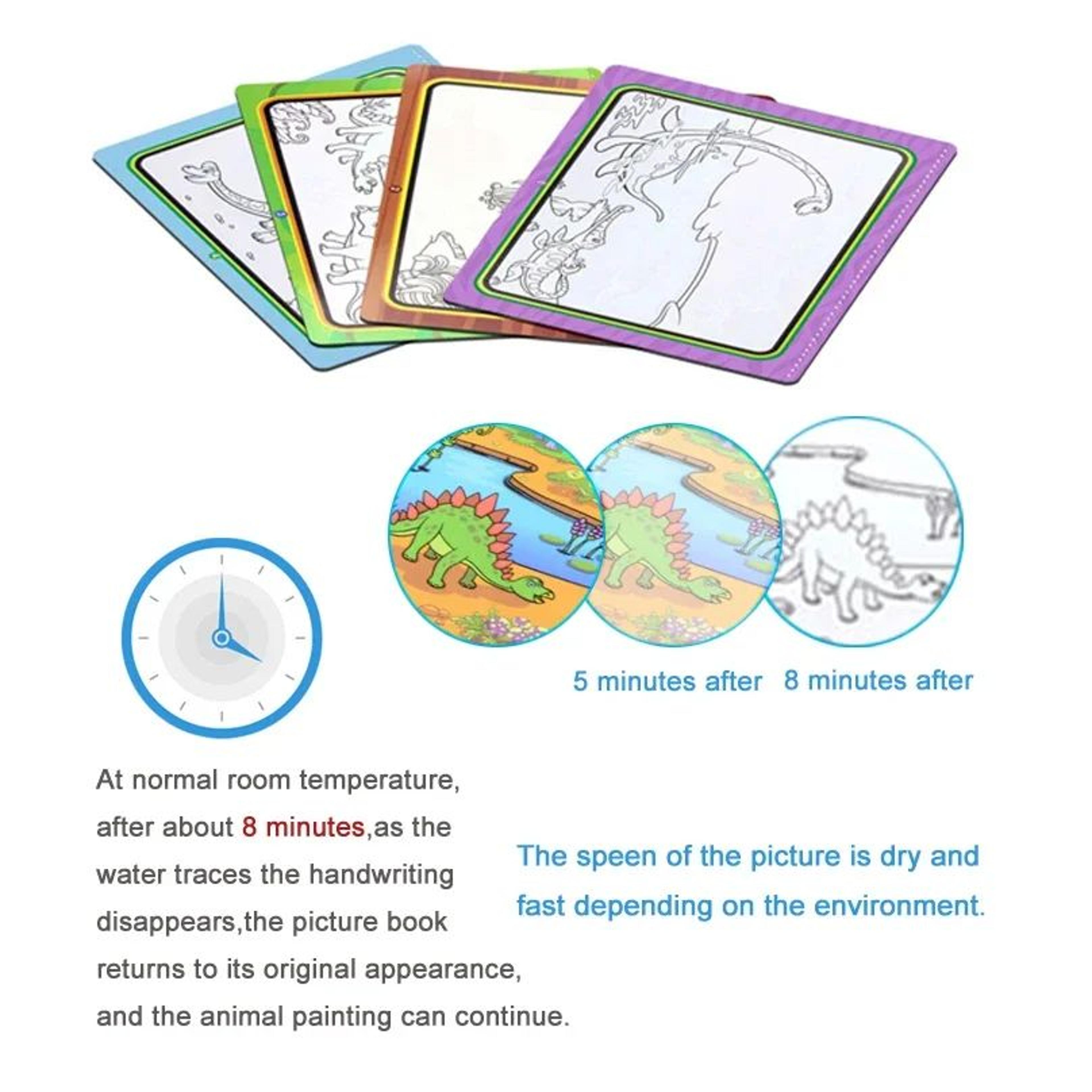Reusable Water Drawing Magic Book With Pen Montessori Educational Toy For Toddlers  Kids Early Lear